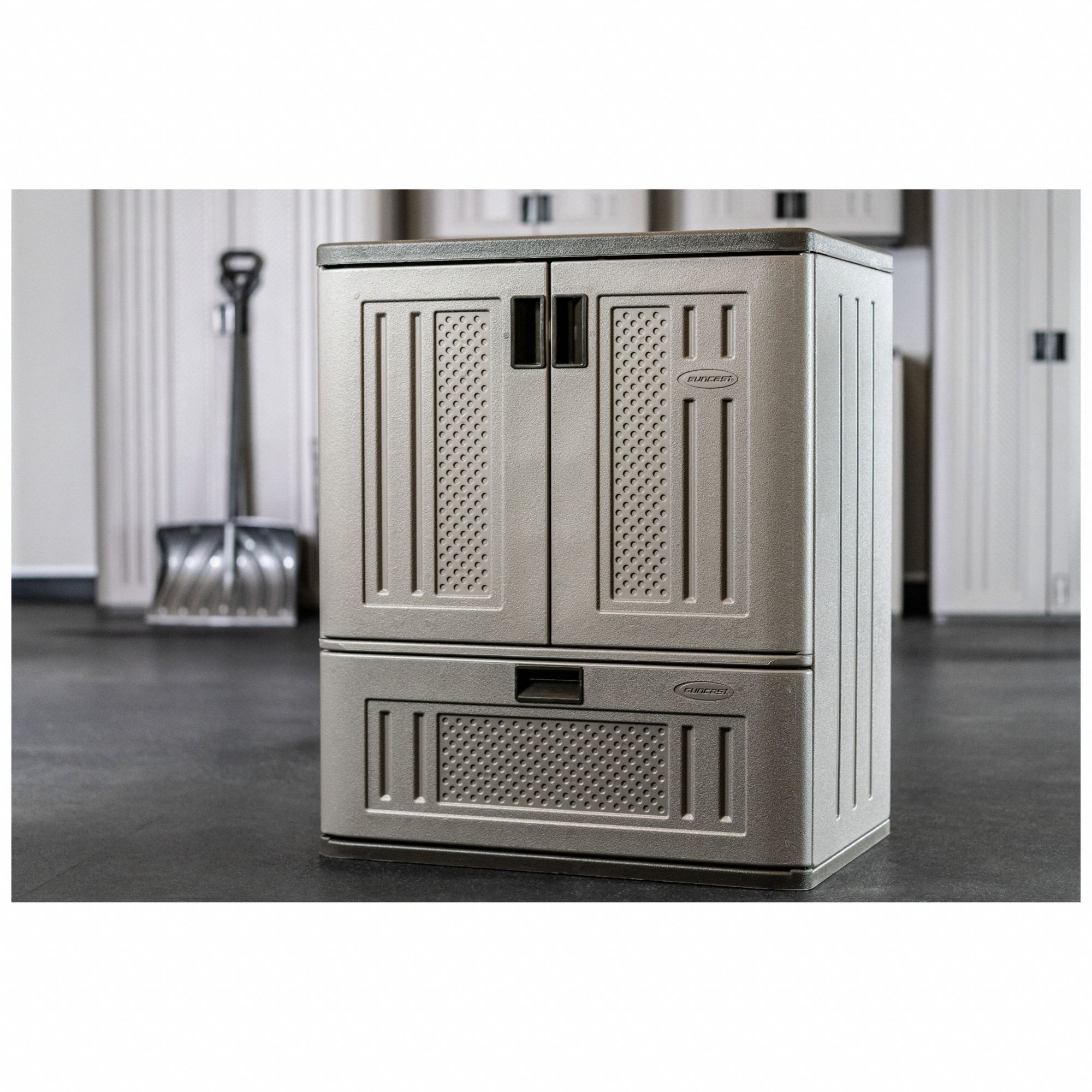 Suncast indoor outdoor storage cabinet