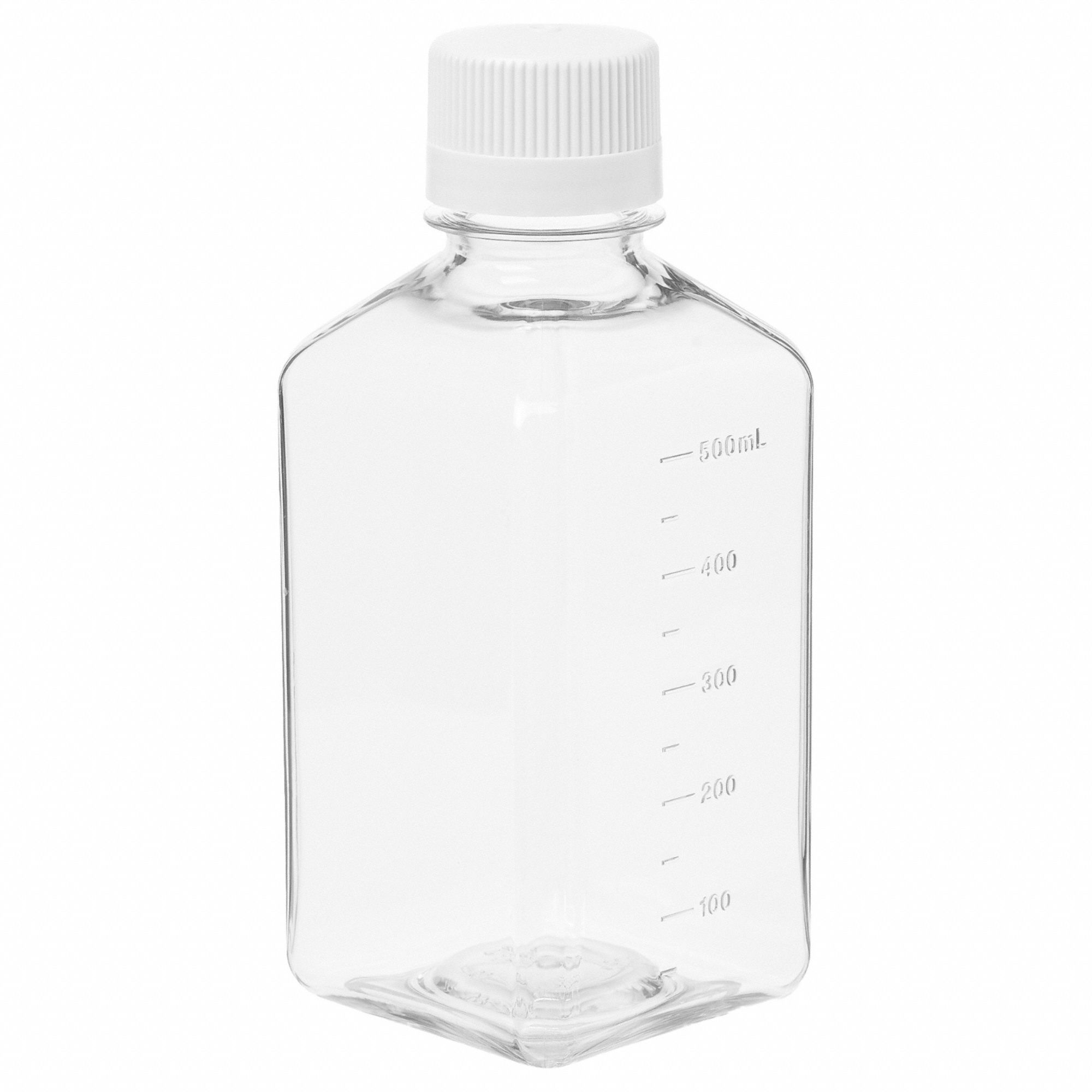 PETG Bottle: PETG, 16.9 fl oz Capacity - oz, 500 mL Capacity - mL, Closure Included, Sterile, HDPE