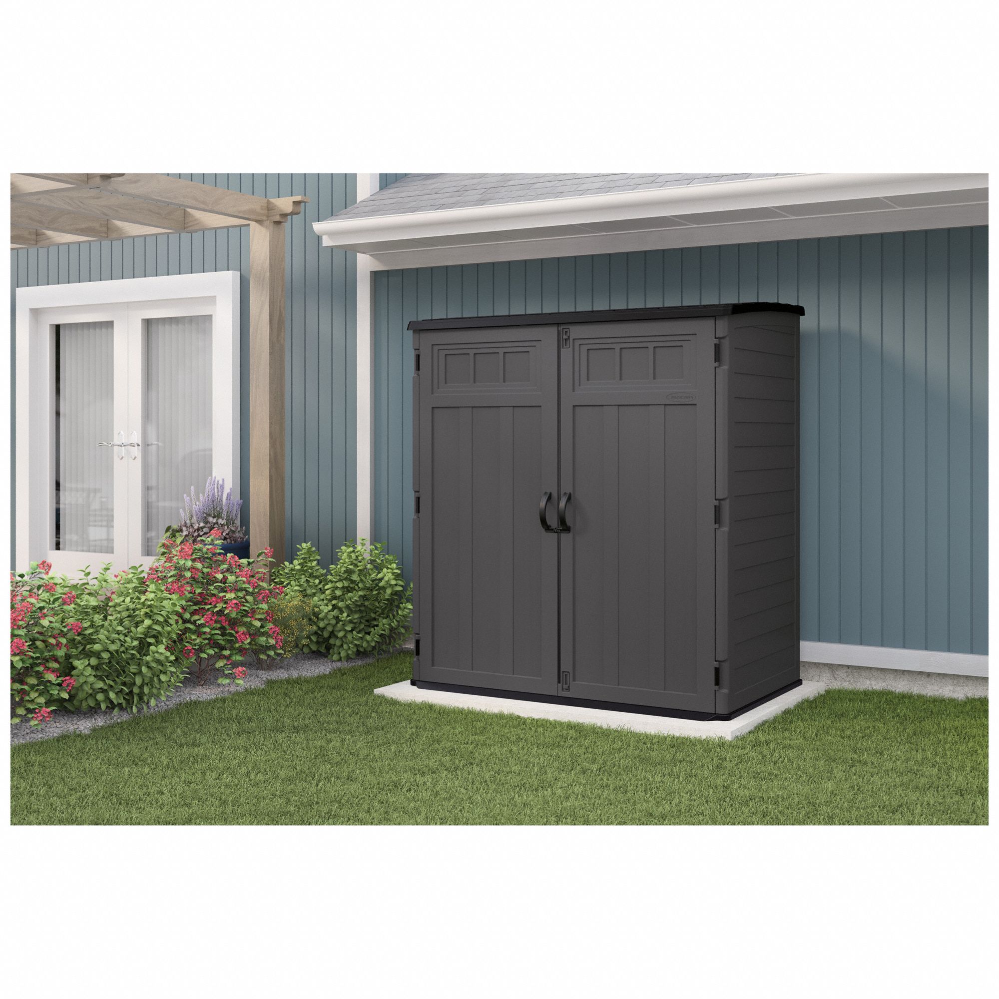 SUNCAST Plastic Storage 106 cu ft Capacity, Dark Gray, 5 1/2