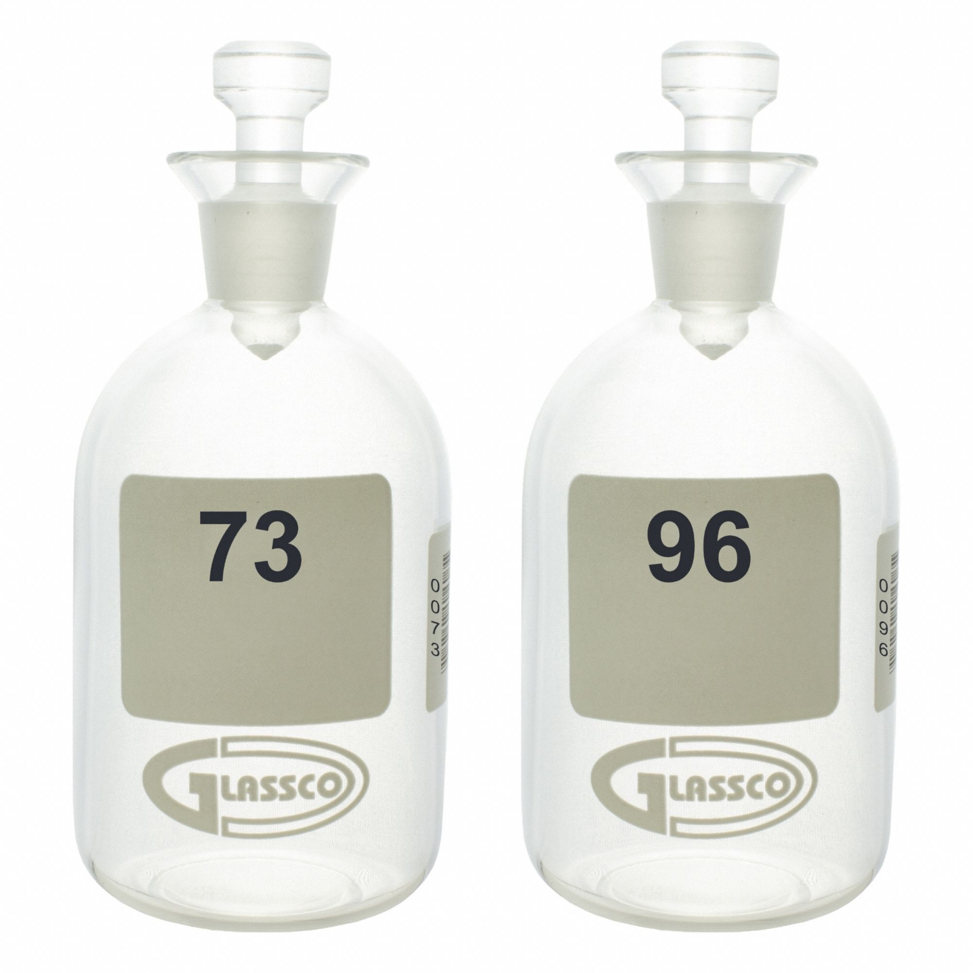 UNITED SCIENTIFIC SUPPLIES INC BOD Bottle: 300 mL, Robotic Stopper, 135 mm, Colorless, Attached (MPN BOD300-N-73). Key specifications — Closure Type: Robotic Stopper; Mouth Size: Narrow; Brand: UNITED SCIENTIFIC SUPPLIES INC; Body Color: Colorless.
