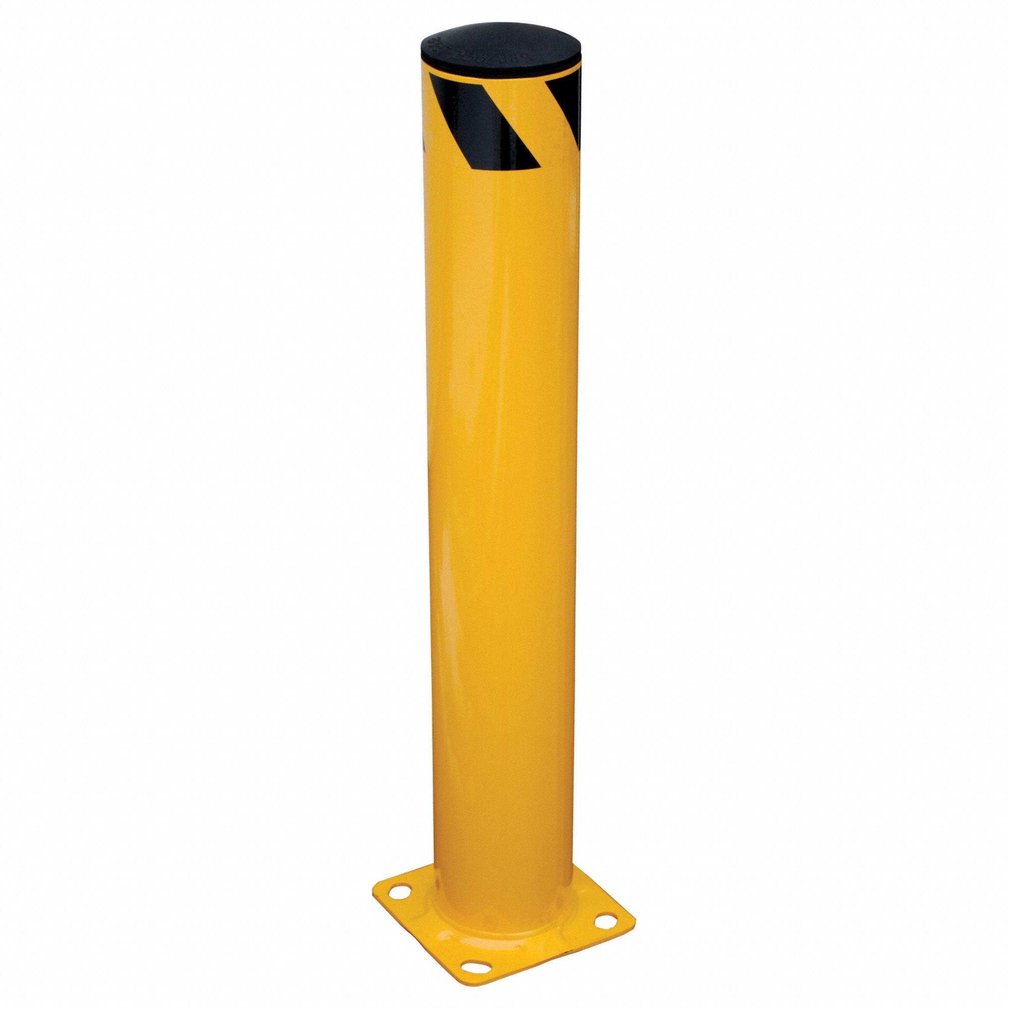 Bollard: Bolt-On, 36 in Install Ht, 5 1/2 in Dia, Carbon Steel, Yellow