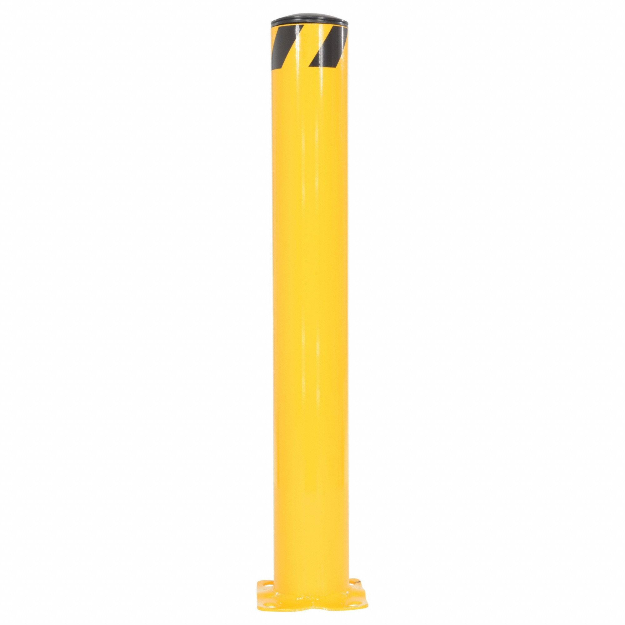 Bollard: Bolt-On, 42 in Install Ht, 5 1/2 in Dia, Carbon Steel, Yellow