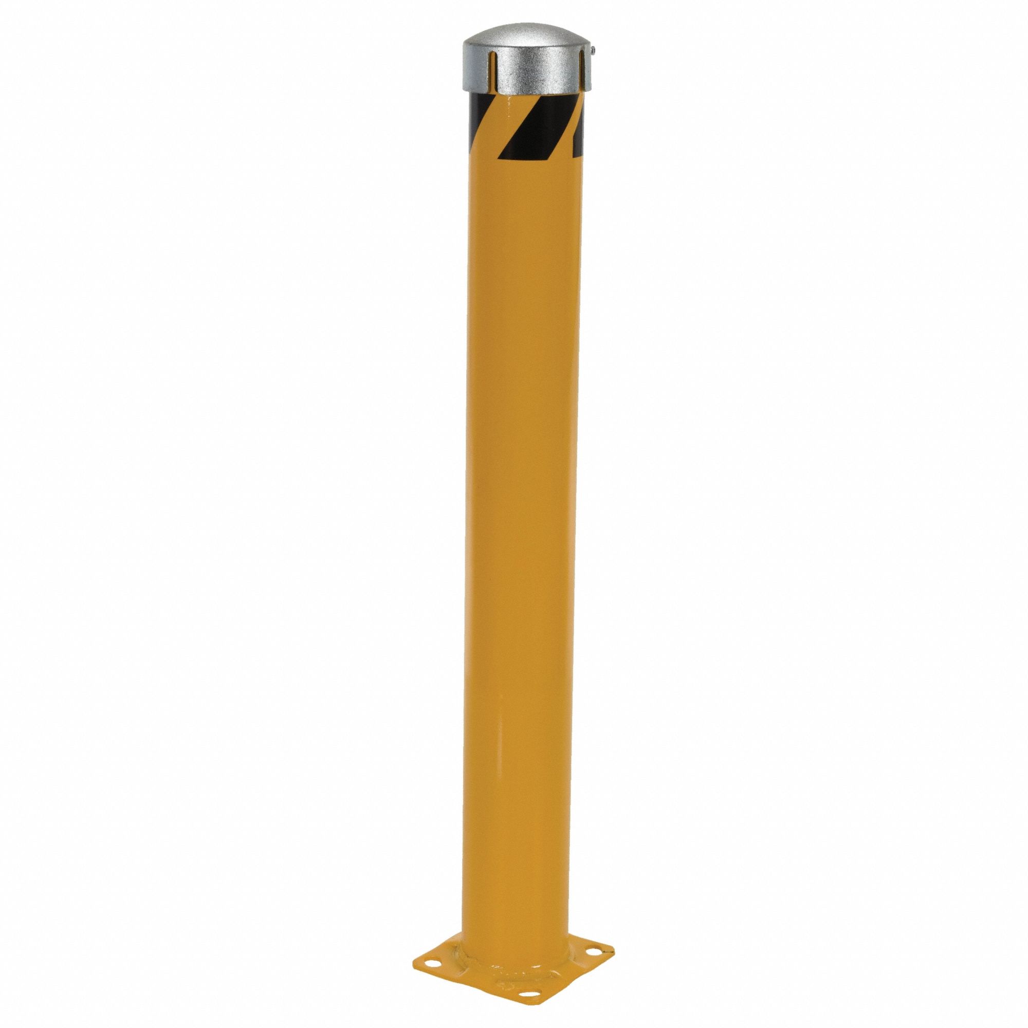 Bollard: Bolt-On, 48 in Install Ht, 5 1/2 in Dia, Carbon Steel, Yellow