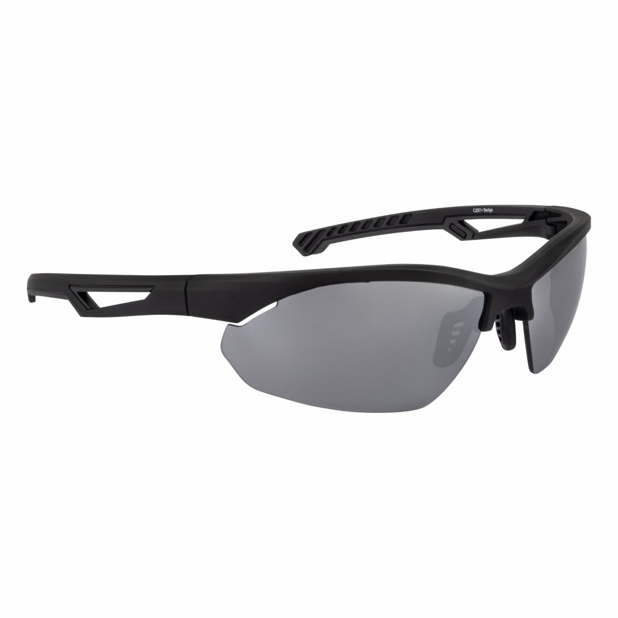 Safety Glasses: Silver Lens, Half-Frame, Black Frame, Crossfire BOLO(TM) Series