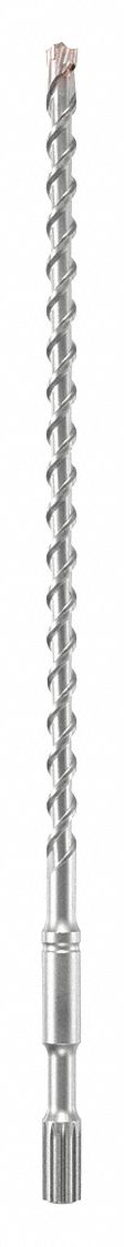 ROTARY HAMMER DRILL BIT, ⅝ IN BIT SIZE, 16 IN MAX DRILLING DEPTH, 21 IN L