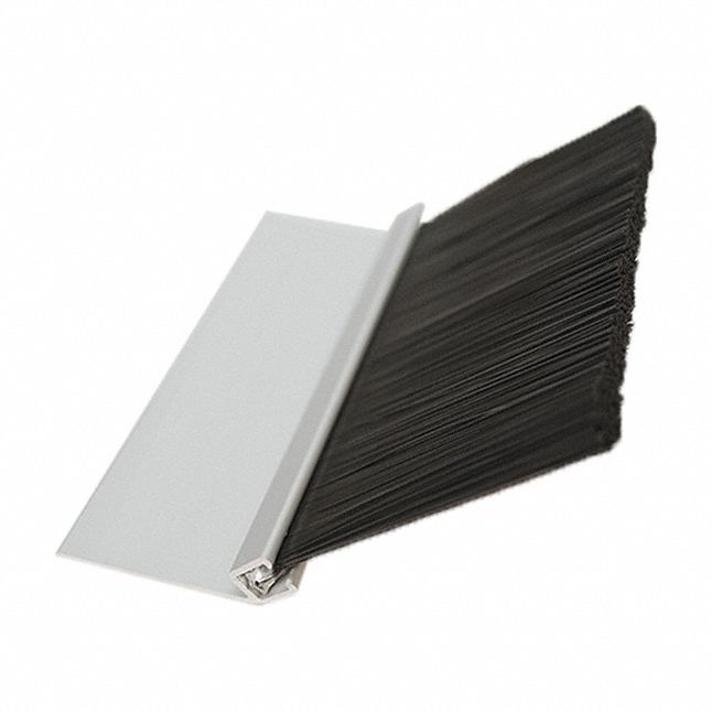 Brush Seal: 45° Angle, Polypropylene, 1 1/3 in Brush Lg, 94 in Holder Lg