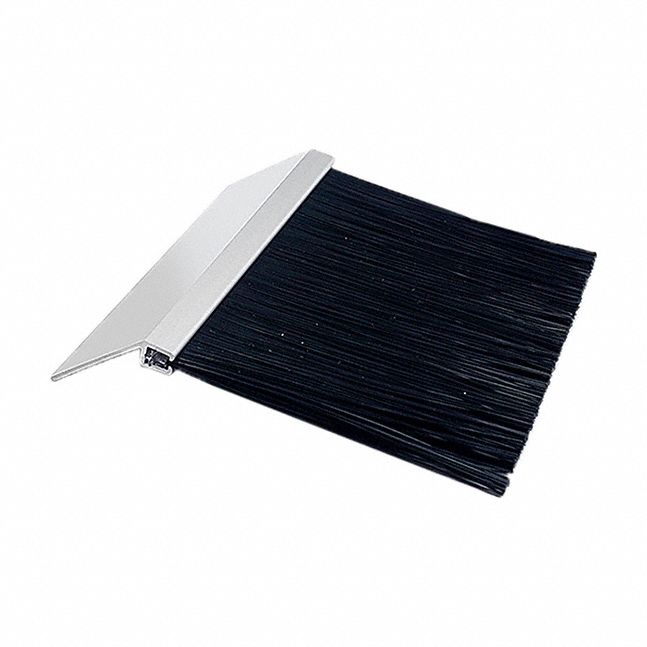Brush Seal: 45° Angle, Polypropylene, 1 1/3 in Brush Lg, 94 in Holder Lg