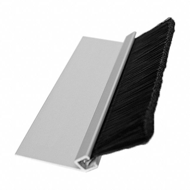 Brush Seal: 45° Angle, Polypropylene, 1 1/3 in Brush Lg, 94 in Holder Lg