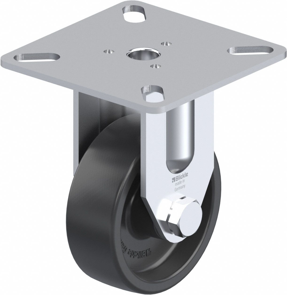 Plate Caster: Rigid, No Brake, 51 mm Wheel Dia, 17 mm Wheel Wd, 71 mm Mounting Ht