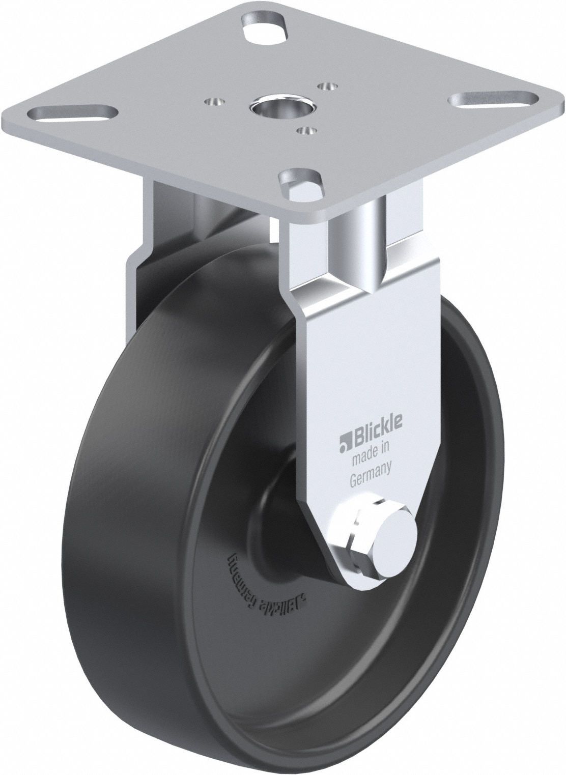 Plate Caster: Rigid, No Brake, 76 mm Wheel Dia, 23 mm Wheel Wd, 100 mm Mounting Ht