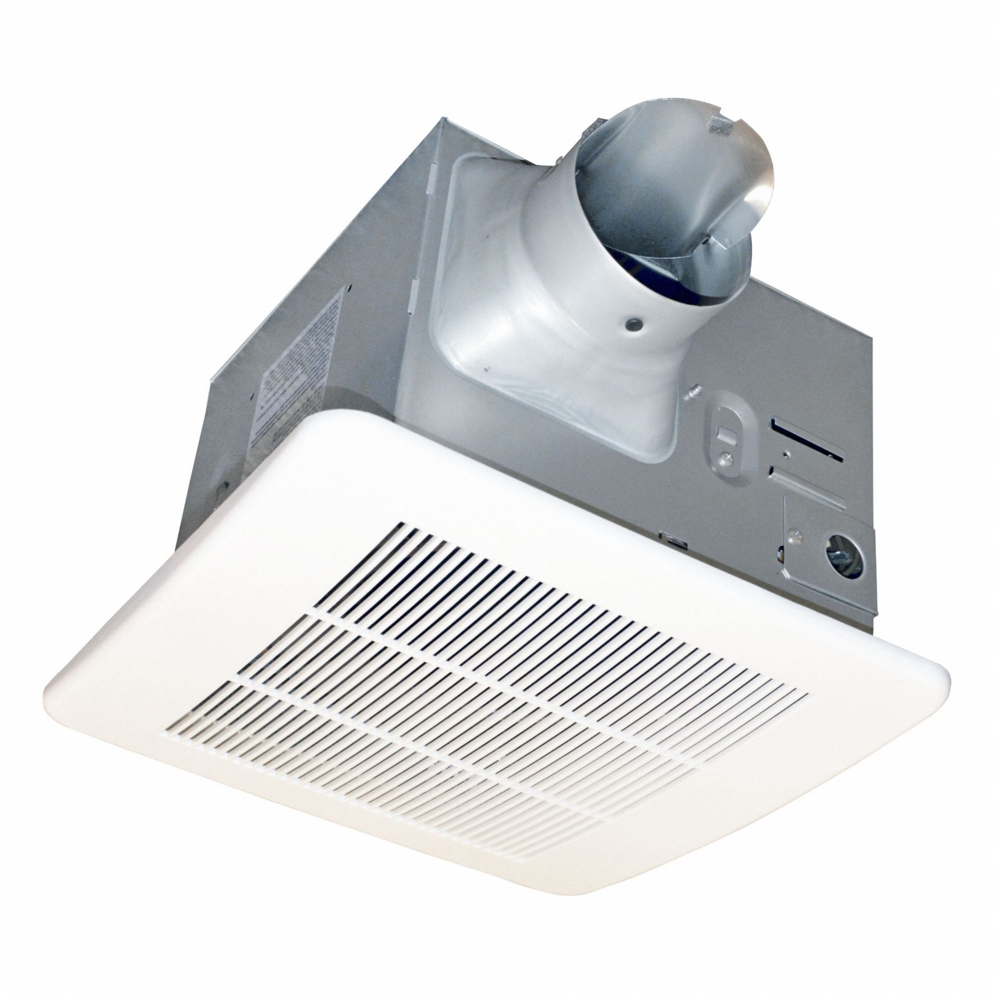 Bathroom Fan: Ceiling, 110 cfm Max, 1 sones, 1 Speed, Round Duct