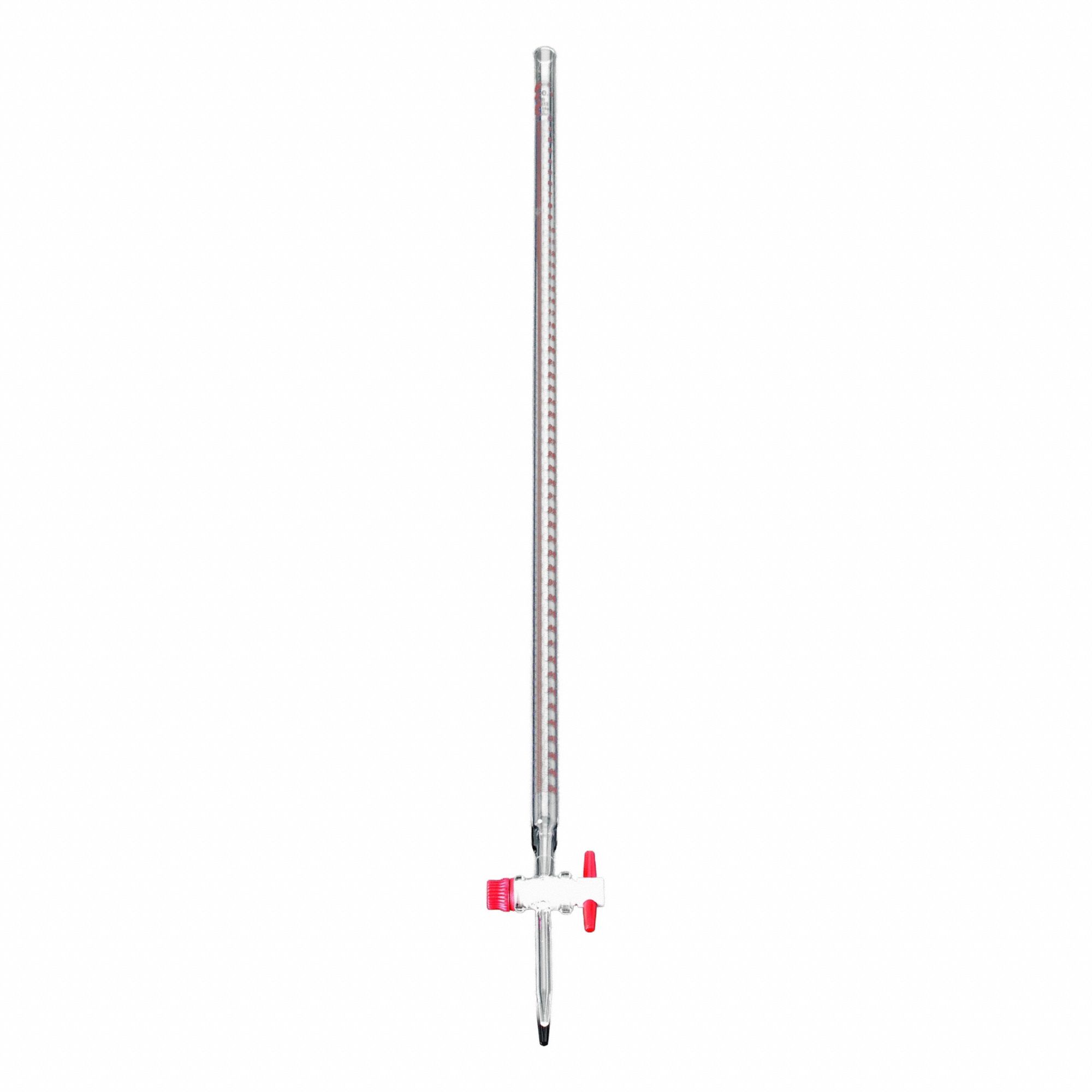 UNITED SCIENTIFIC SUPPLIES INC Straight Bore Buret: 10 mL, A, 798 mm, ±0.02 mL, 0.05 mL Inc, Glass (MPN BR2128-10). Key specifications — Closure Included: No; Tolerance: ±0.02 mL; Brand: UNITED SCIENTIFIC SUPPLIES INC; Body Material: Glass.