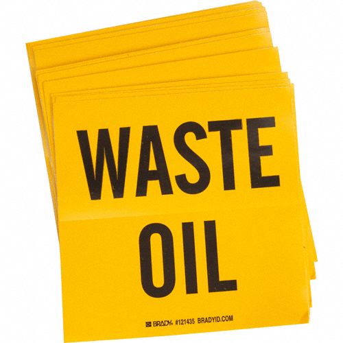 BRADY DOT Handling Label: Waste Oil, 6 in Label Wd, 6 in Label Ht ...