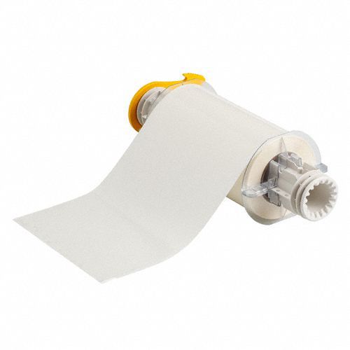 Continuous Label Stock: 6 in x 50 ft, Polyester, Clear (Gloss), Indoor/Outdoor