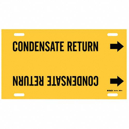 Pipe Marker: Condensate Return, Yellow, Black, Fits 10 to 15 in Pipe O.D., 1 Pipe Markers