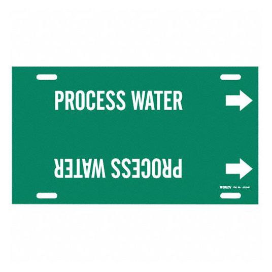 Process Water, Green, Pipe Marker - 5LFH9|4113-H - Grainger