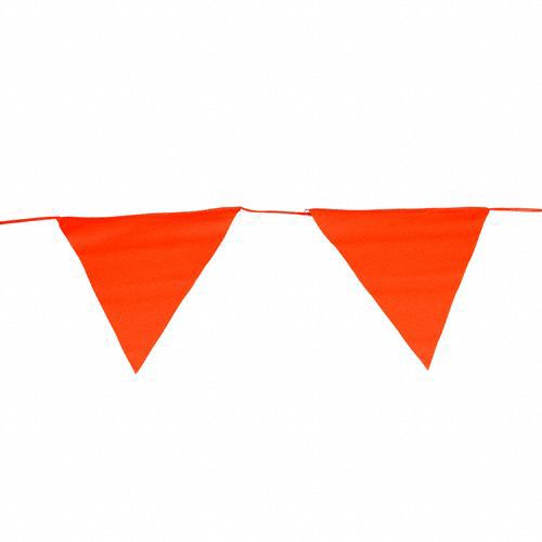 PENNANTS, NYLON, 83 FT OVERALL L, 18 IN OVERALL H, 15 PENNANTS INCLUDED, FLUORESCENT ORANGE