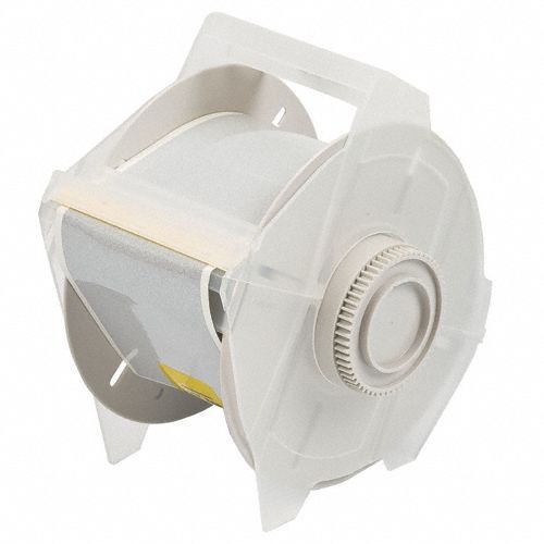 Continuous Label Stock: 2 1/4 in x 50 ft, Plastic, Silver (Gloss), Outdoor