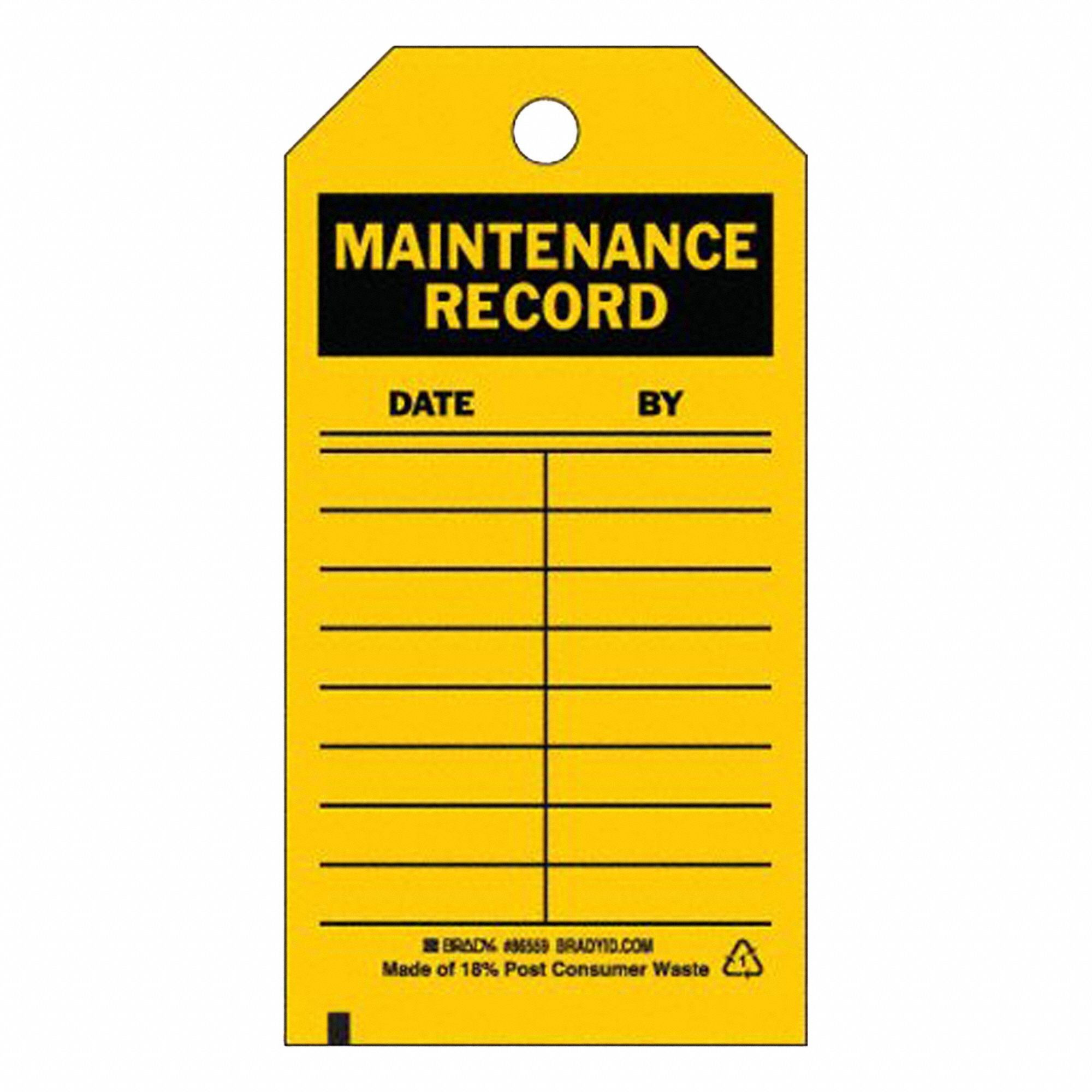 Tag: 3 in Wd, 5 3/4 in Ht, Polyester, Yellow, English