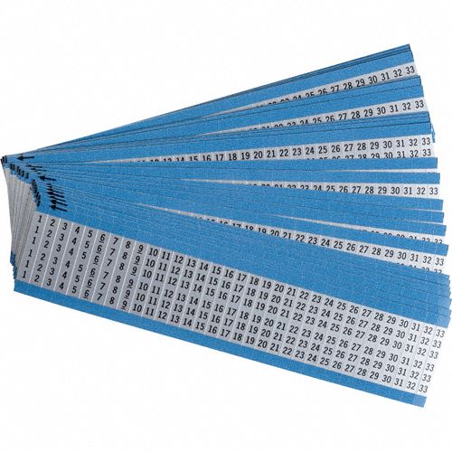 BRADY Wire Marker Numbers 1 to 33, Black on Silver, 825 Labels, Aluminum Foil B184, 25 PK