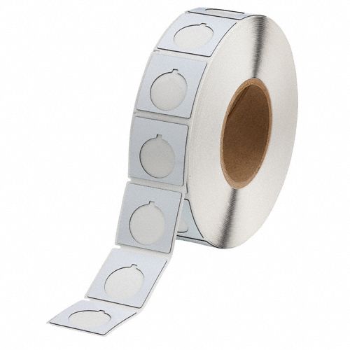 BRADY Precut Label Roll: Circle with Notch, 1 51/64 in x 1 51/64 in ...