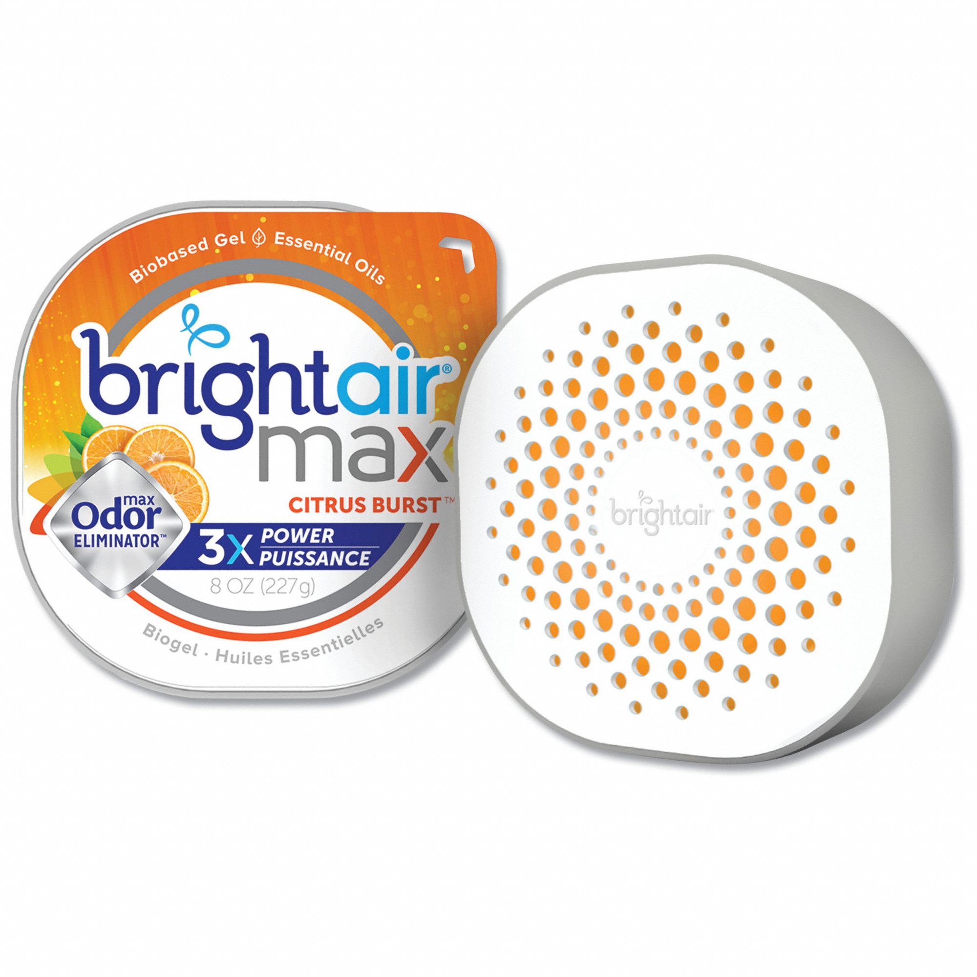 Deodorizer: Jar, 8 oz Container Size, Gel, Ready to Use, Citrus Burst, 6 PK