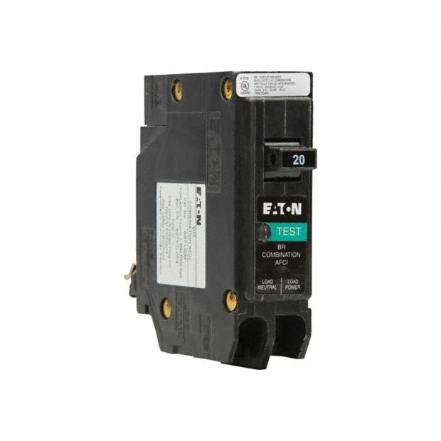Circuit Breaker: 20 A, 120V AC, Single Phase, 10kA at 120V AC, Type BR Loadcenters, 1 Poles