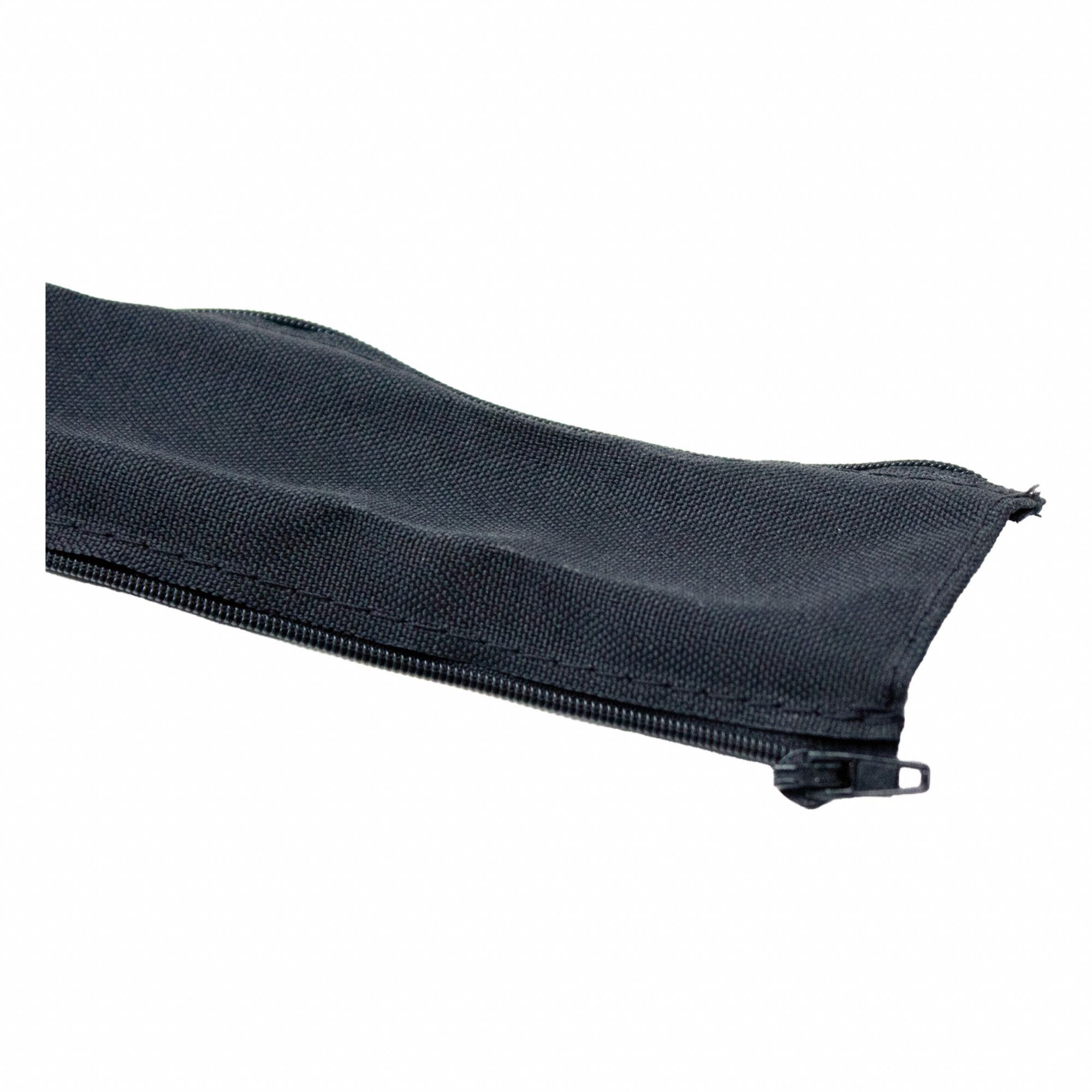 Braided Sleeving: 1 1/4 in Inside Dia, 10 ft Lg, Zipper Closure, Polyester, Black, -40°C to 230°C