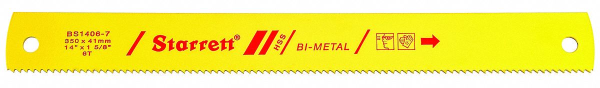 Power Hacksaw Blade: Power Hacksaw Blade, 14 in Blade Lg, For 10 in Max. Dia, Bi-Metal