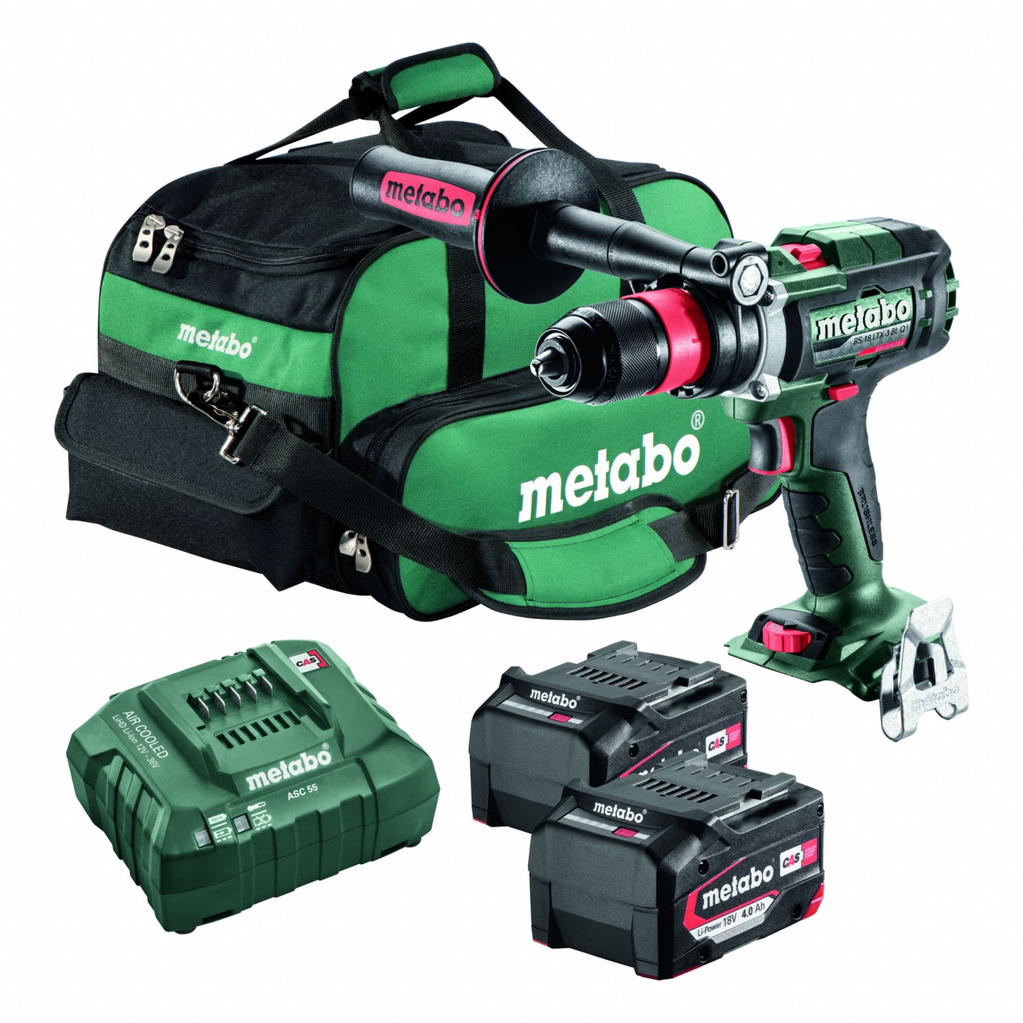 Drill: Gen Purpose, 1/2 in Chuck, 40, 000 RPM Max., Brushless, Battery Included, (2) 4.0 Ah