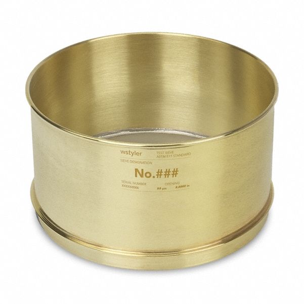 ADVANTECH Standard Stainless Steel Cloth Test Sieve: Stainless Steel, 8