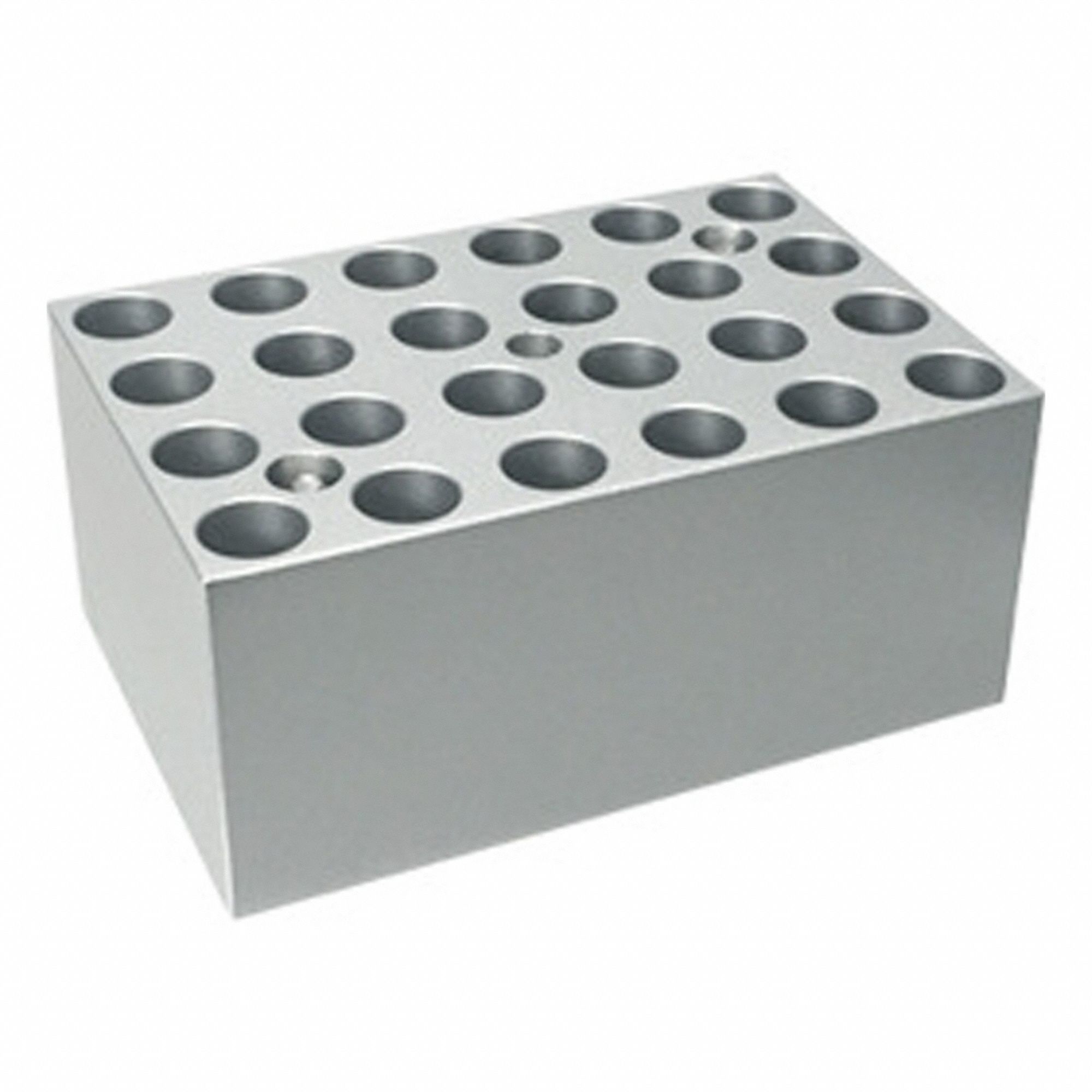 Dry Bath Block: Aluminum, 1 7/8 in Overall Wd, 2 3/4 in Overall Lg, 24 Wells