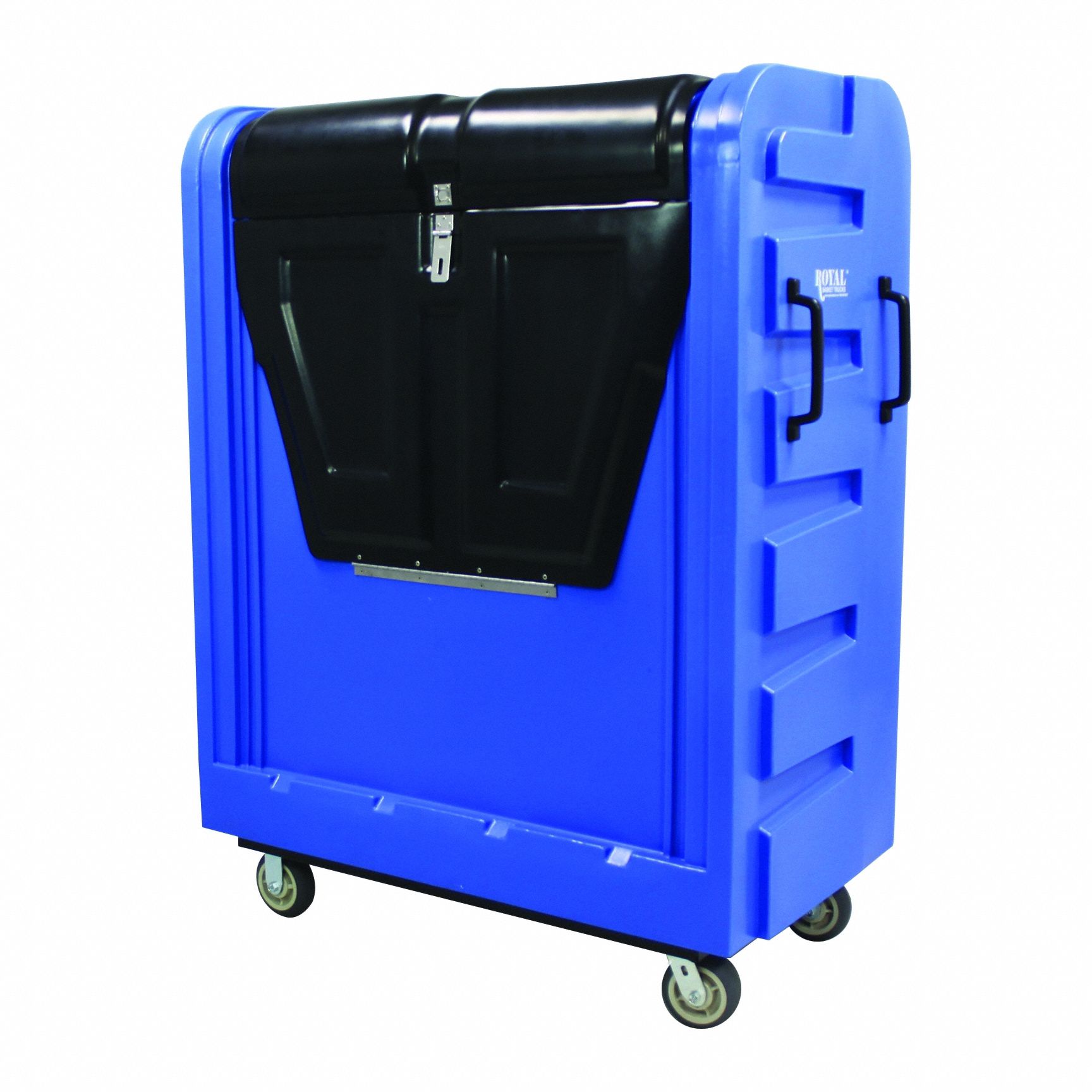 Bulk Security Truck: Blue, (2) Rigid/(2) Swivel, 50 1/2 in Overall Lg