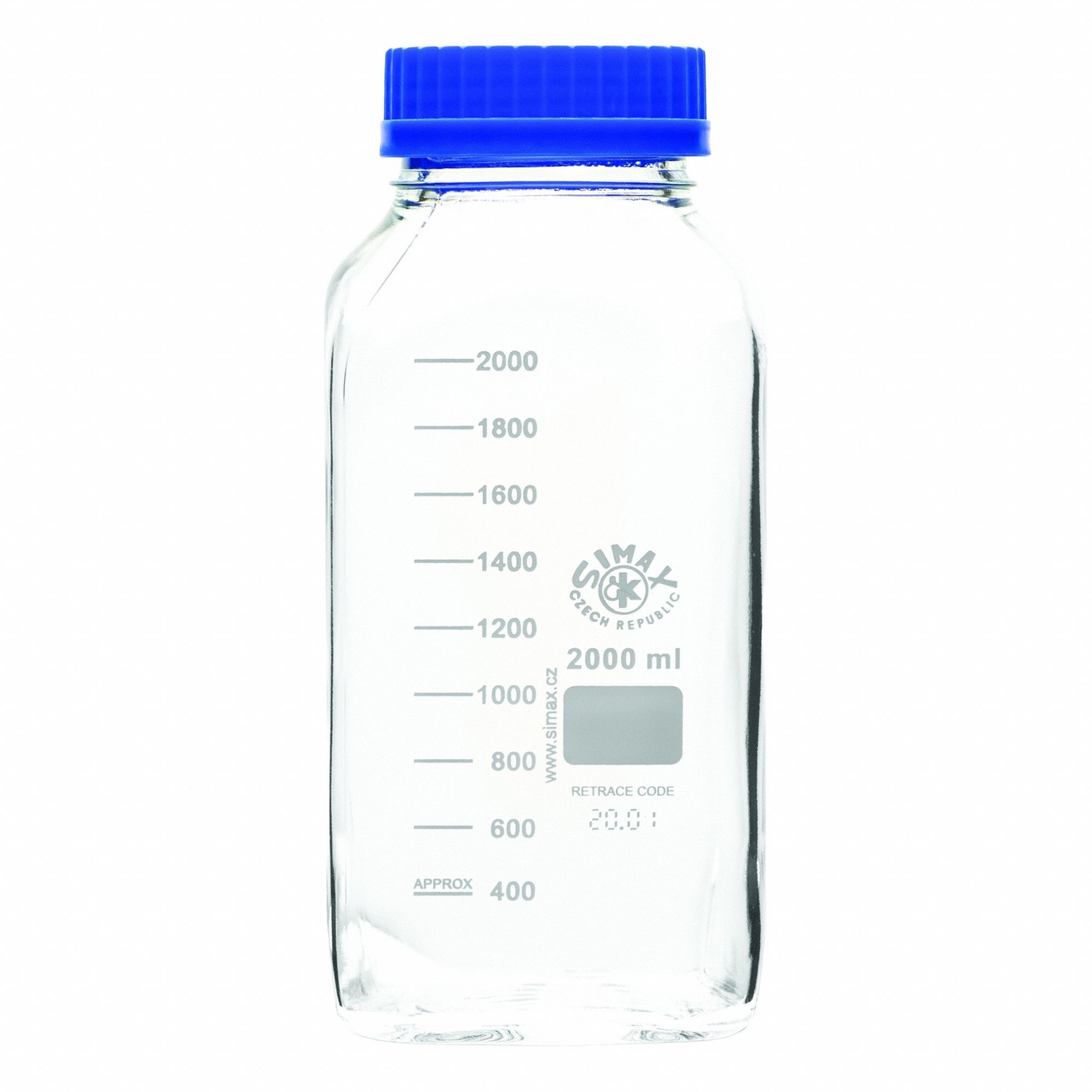 UNITED SCIENTIFIC SUPPLIES INC Media/Storage Bottle: 1 L, Screw-On, GL-80, 185 mm, Colorless (MPN BSWM2000). Key specifications — Closure Type: Screw-On; Mouth Size: Wide; Screw Closure Size: GL-80; Brand: UNITED SCIENTIFIC SUPPLIES INC; Body Color: Colorless.