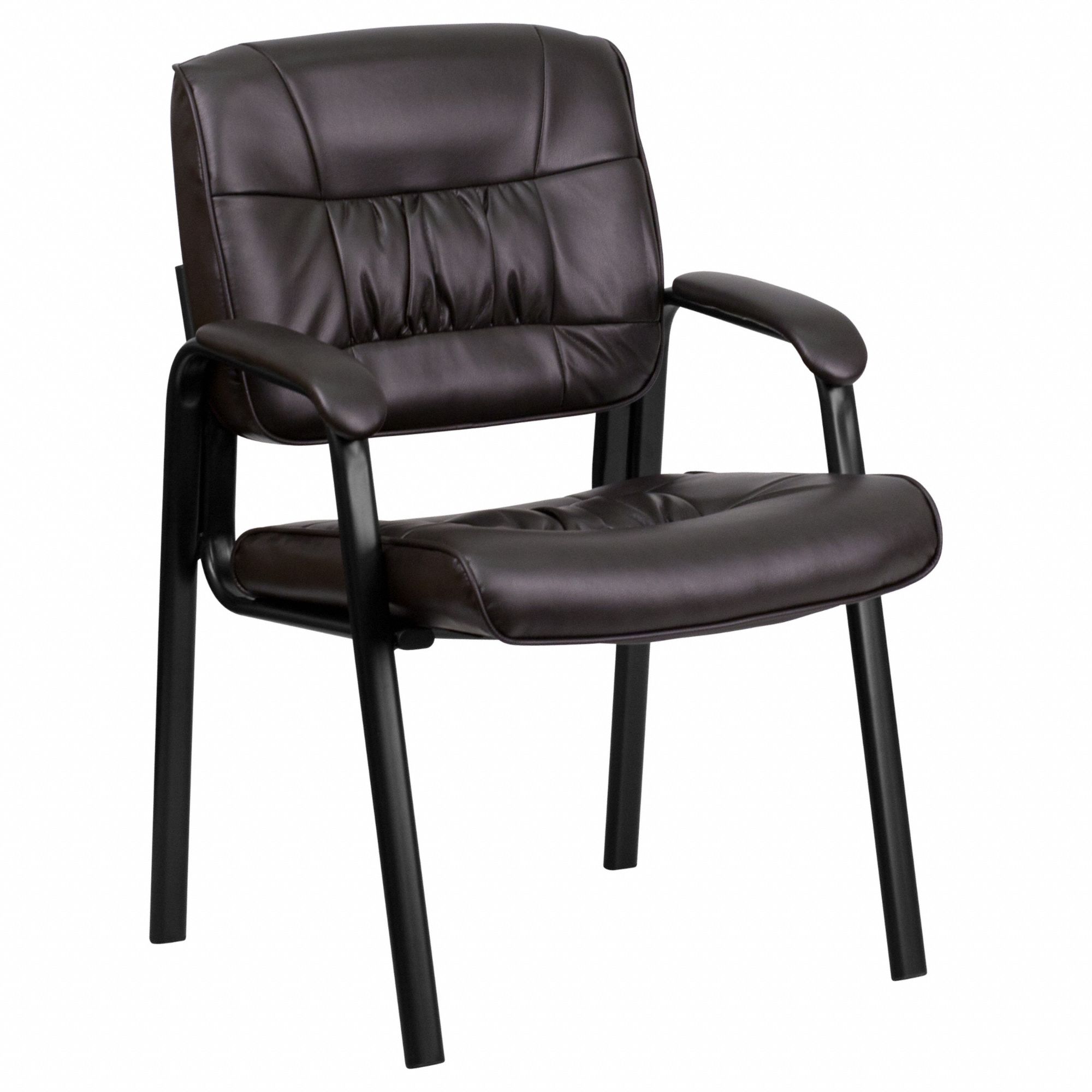 Frame Chair: Brown, Black, 4 Casters/Glides, 23 1/4 in Overall Wd, 36 in Overall Ht
