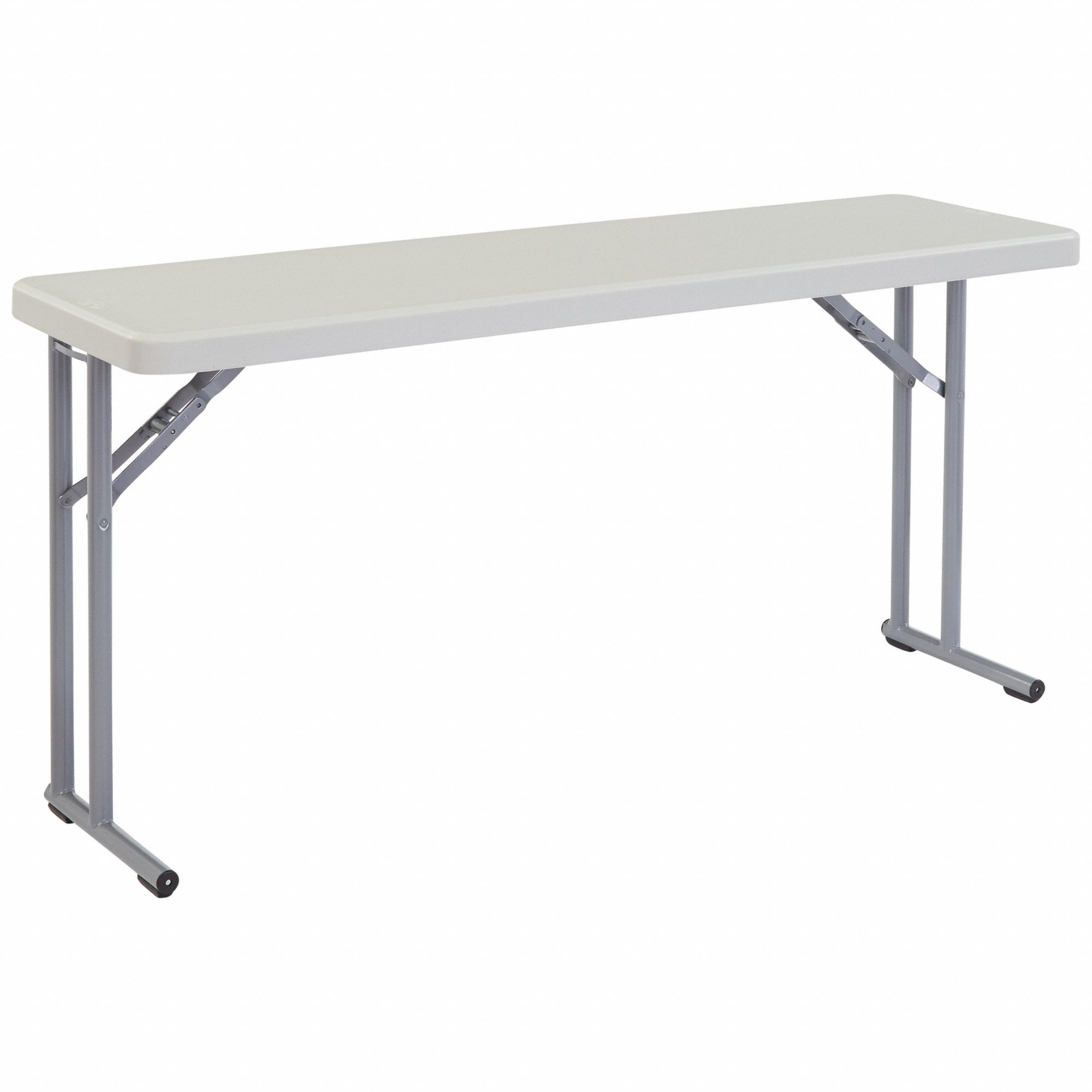 Folding Table: Rectangle Table Shape, Speckled Gray Tabletop, 18 in Dp, Gray
