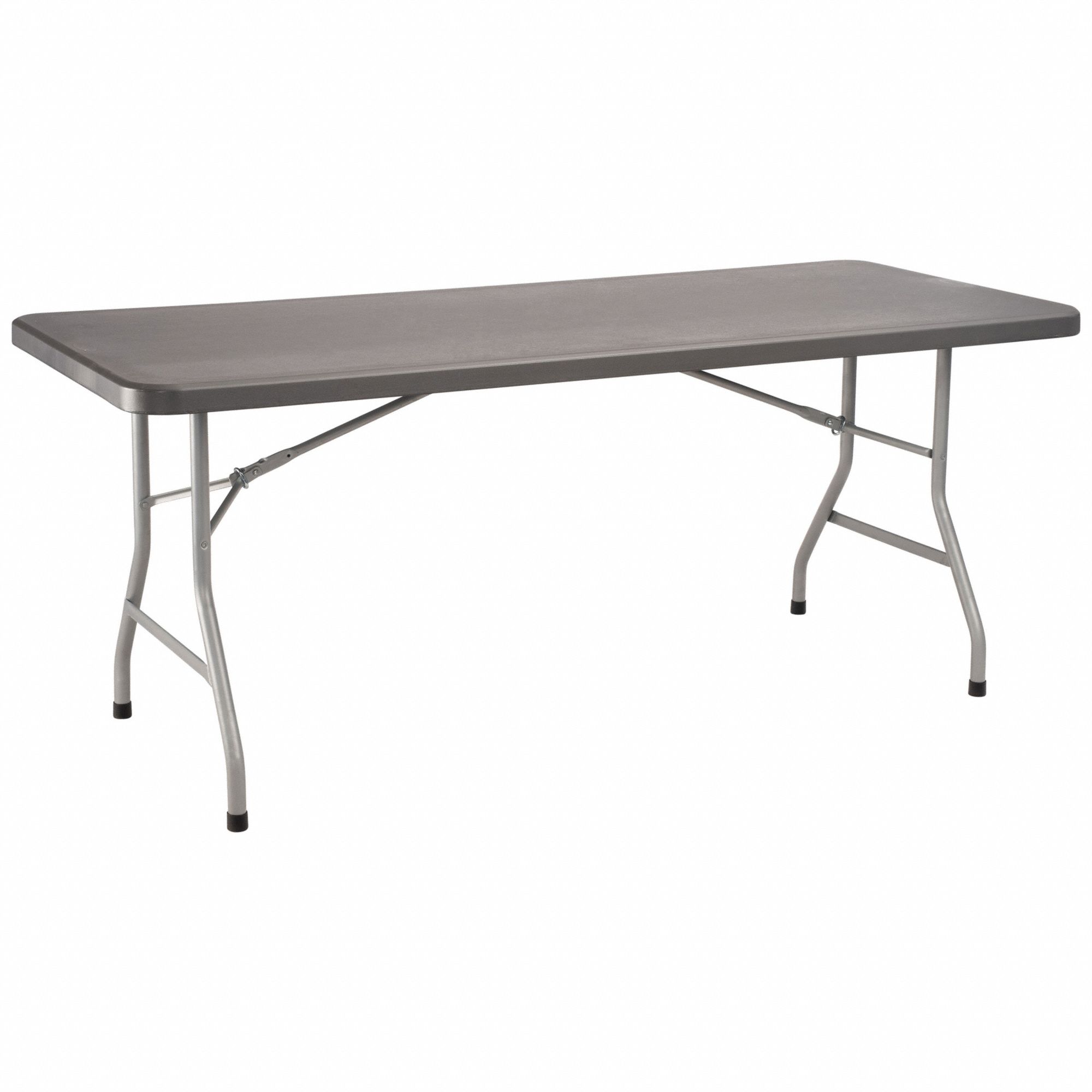 Folding Table: Rectangle Table Shape, Charcoal Tabletop, 30 in Dp, 72 in Wd