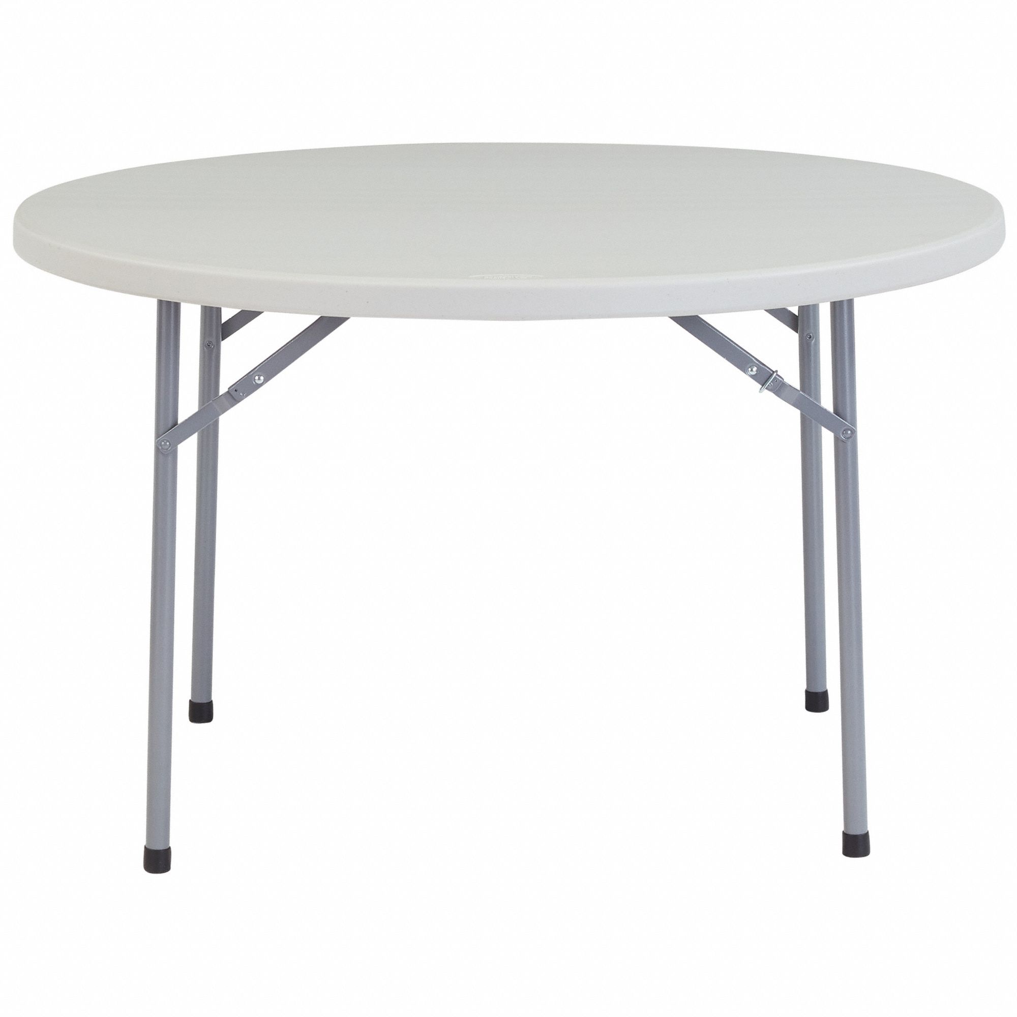Folding Table: Round Table Shape, Speckled Gray Tabletop, 29 1/2 in, Plastic