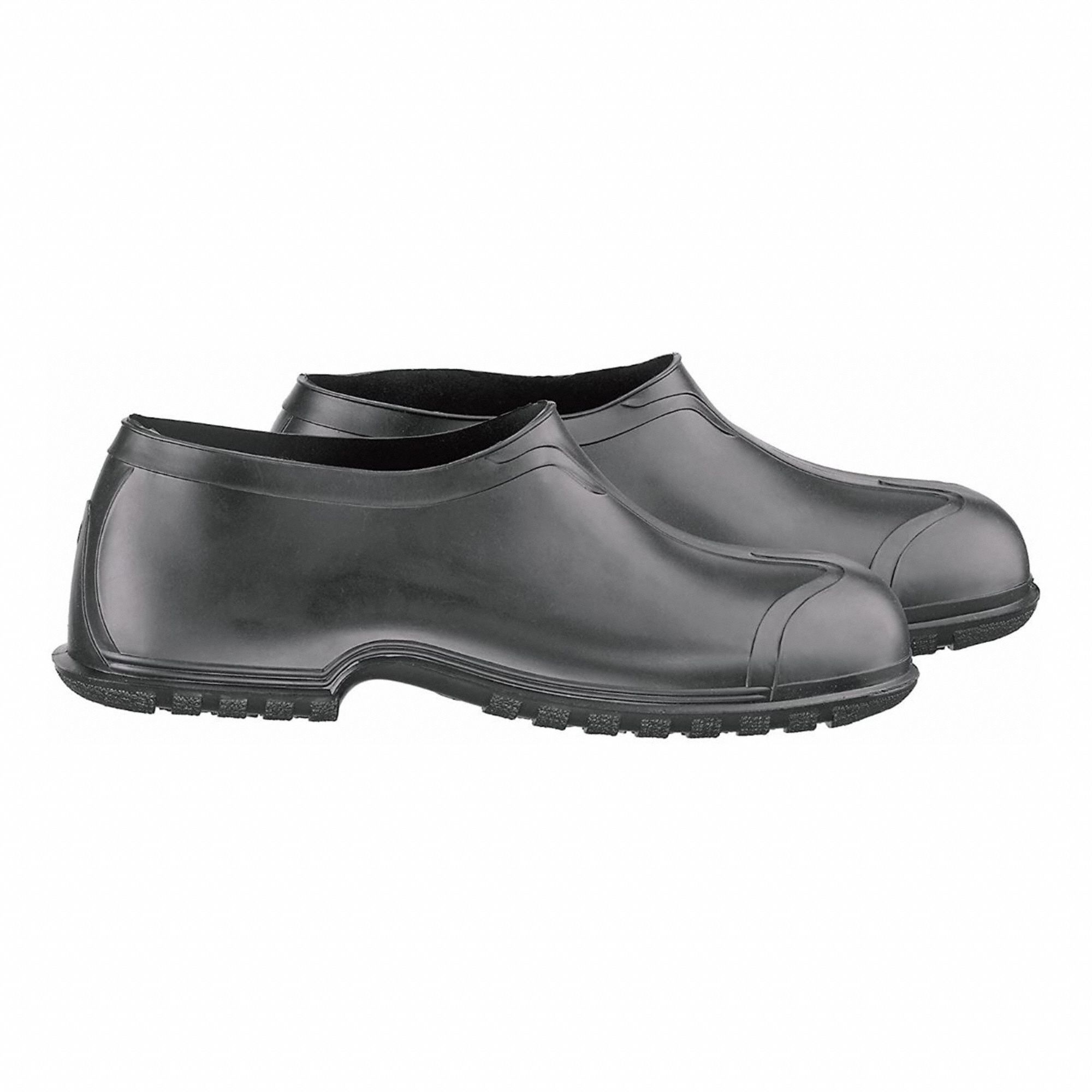 MEN'S OVERSHOES, S, SIZE 6 TO 7, PVC, BLACK, NON-CSA, 4 IN HEIGHT, SLIP-RESISTANT