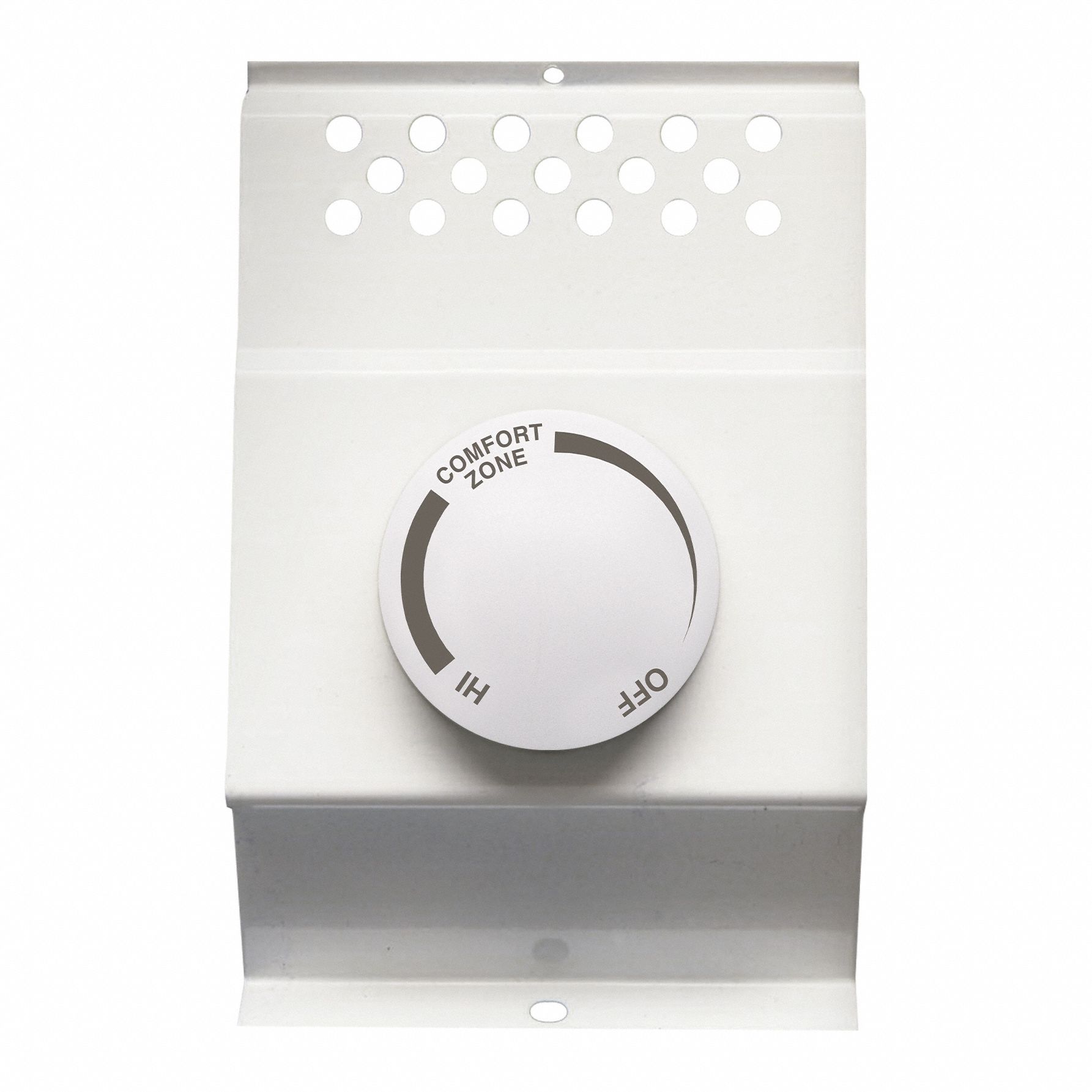 Electric Baseboard Heater Thermostat: White, 208/240V AC, 40° to 85°F, 2 Poles, Unit Mount