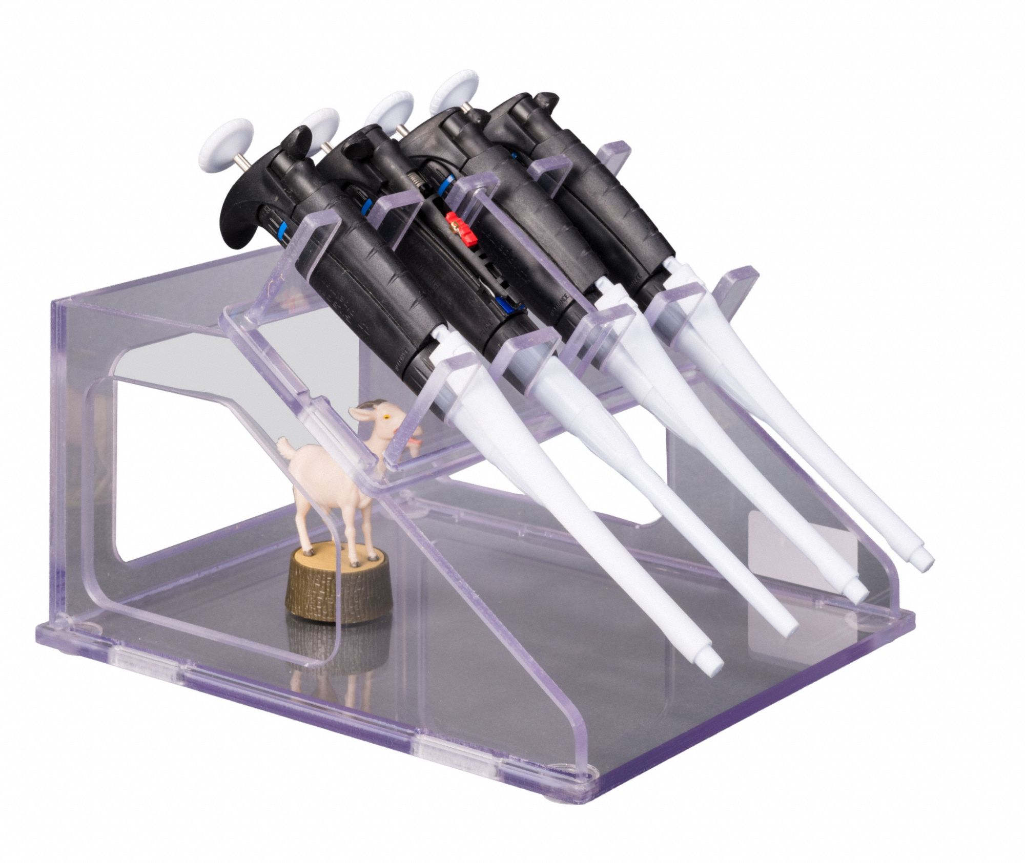 Lab Storage System: 10 1/4 in Overall Wd, 7 in Overall Ht, 8 7/8 in Overall Lg, PETG, Clear (MPN BTSYSPIPRK). Key specifications — Material: PETG; Mounting Location: Benchtop; Color: Clear; Product Type: Pipette Rack; Total Holding Capacity: (4) Pipettes; Brand: POLTEX.