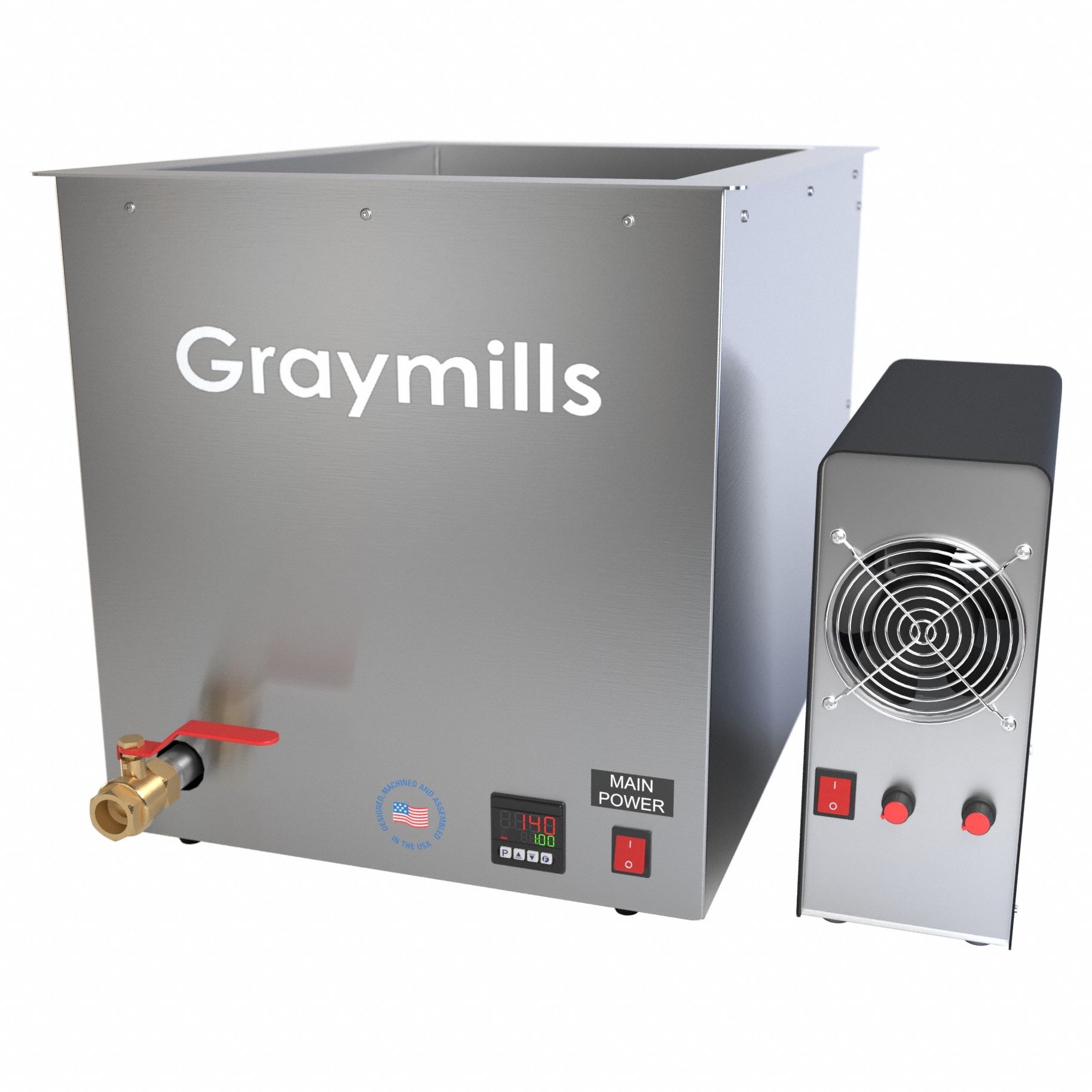 Parts Washer: For Water-Based Solution Base Type, Ultrasonic, Stainless Steel, 120V AC