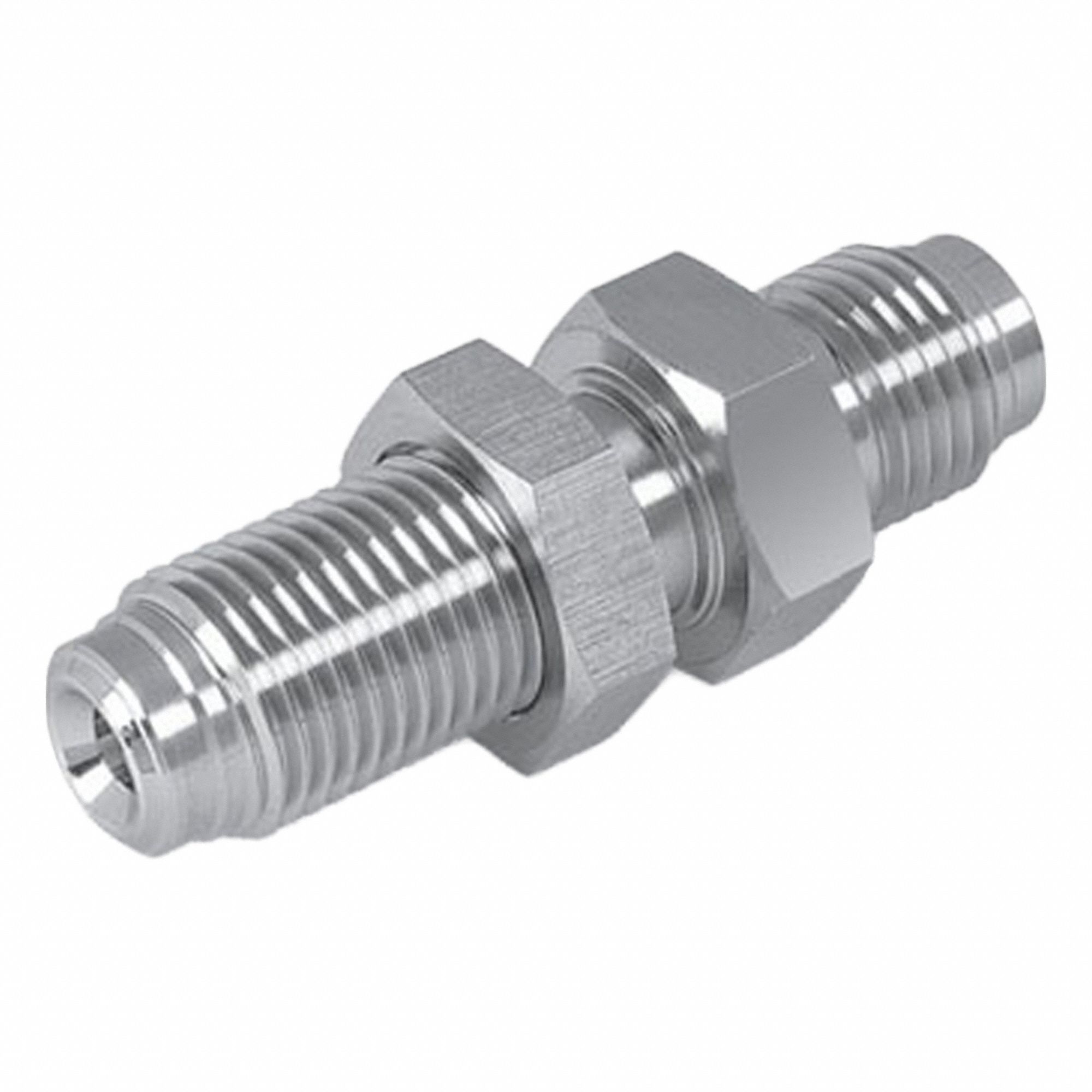Compression Fitting Union: 1/2 in OD x 1/2 in OD Fitting Size, Stainless Steel