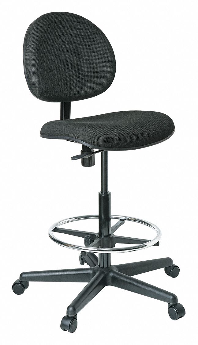 TASK CHAIR BLACK FABRIC, 24-34IN