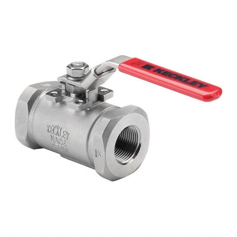 KECKLEY, 1 in, 316 Stainless Steel, Manual Two-Way Ball Valve - 52RV95 ...