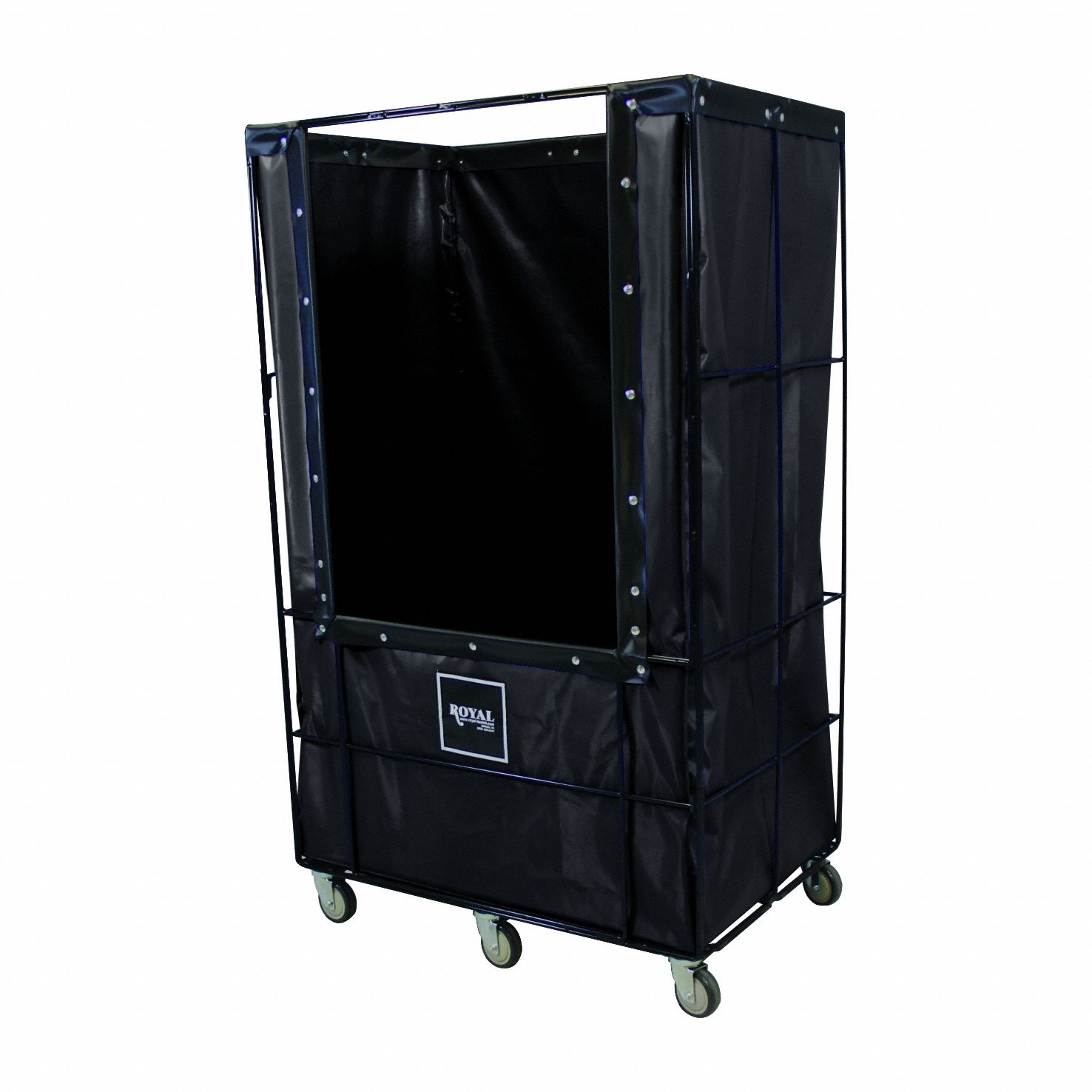 Bulk Wire Truck: Black, (2) Rigid/(4) Swivel, 40 in Overall Lg, 68 in Overall Ht