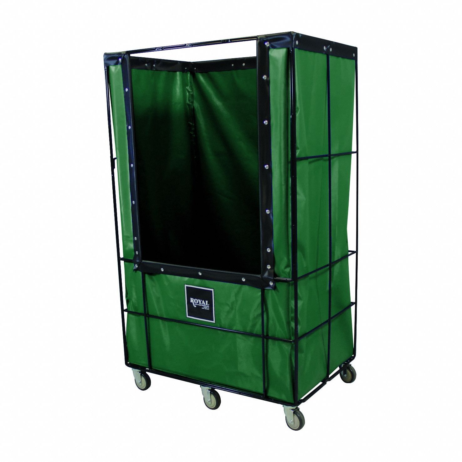 Bulk Wire Truck: Green, (2) Rigid/(4) Swivel, 40 in Overall Lg, 68 in Overall Ht