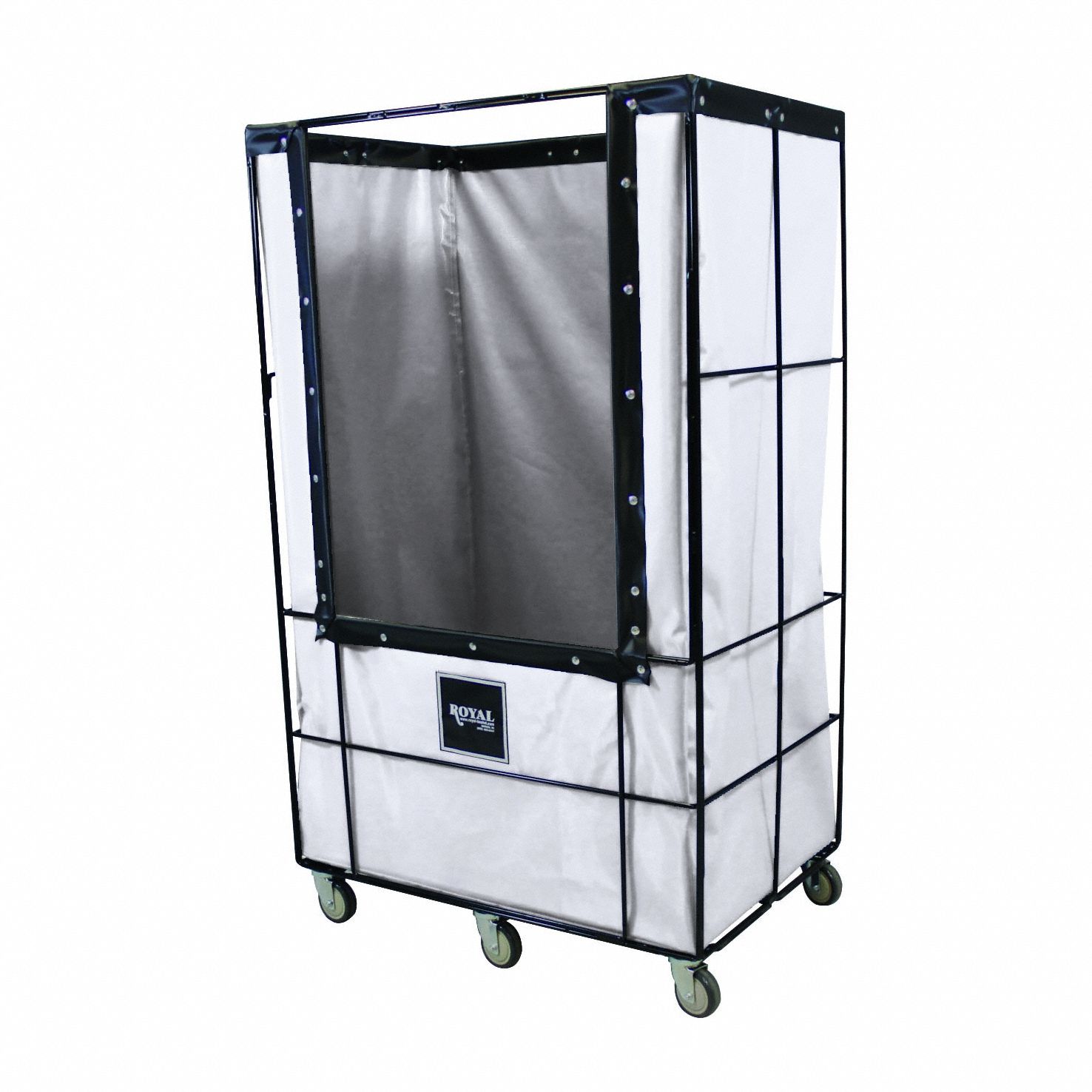 Bulk Wire Truck: White, (2) Rigid/(4) Swivel, 40 in Overall Lg, 68 in Overall Ht