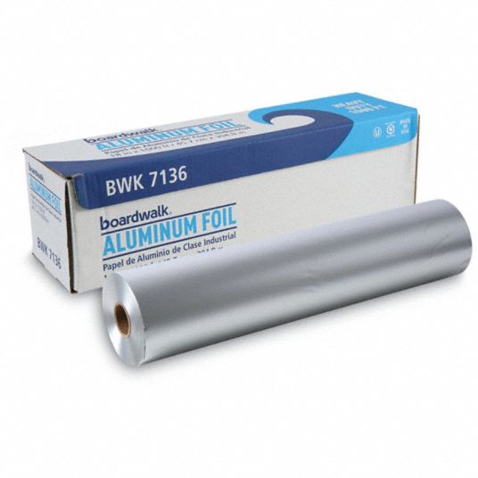 APPROVED VENDOR Aluminum Foil Roll: Heavy-Wt, 1,000 ft Roll Lg, No Fold, 18  in Sheet Wd