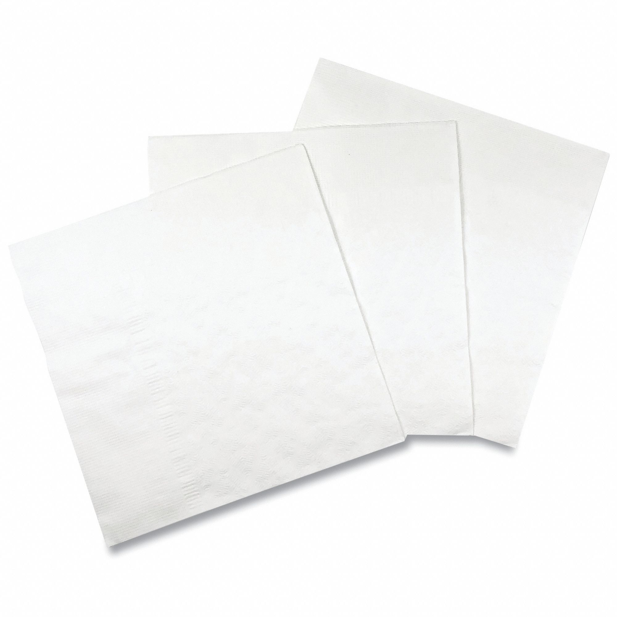 Disposable Beverage Napkin: 1 Ply, 8 1/2 in x 8 1/2 in, White, Plain, 3, 000 PK